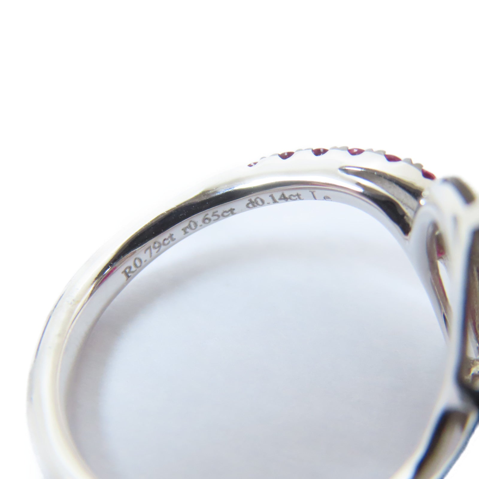 JEWELRY 【激減優惠】18K白金Ruby Ring 0.79ct/0.65ct紅寶石0.14ct鑽石戒指US#6