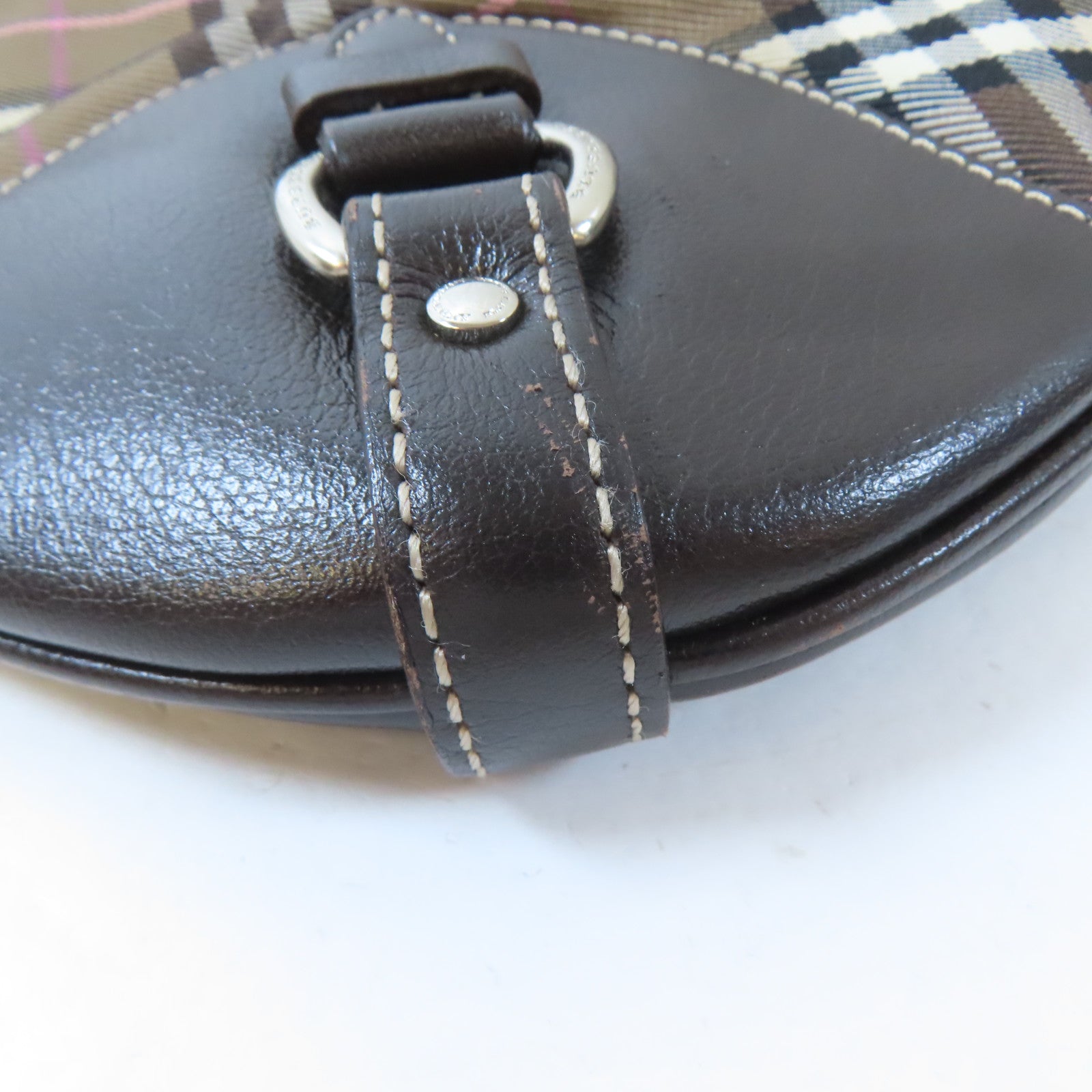 BURBERRY BLUE LABEL 尼龍Shoulder Bag銀扣肩背袋啡色