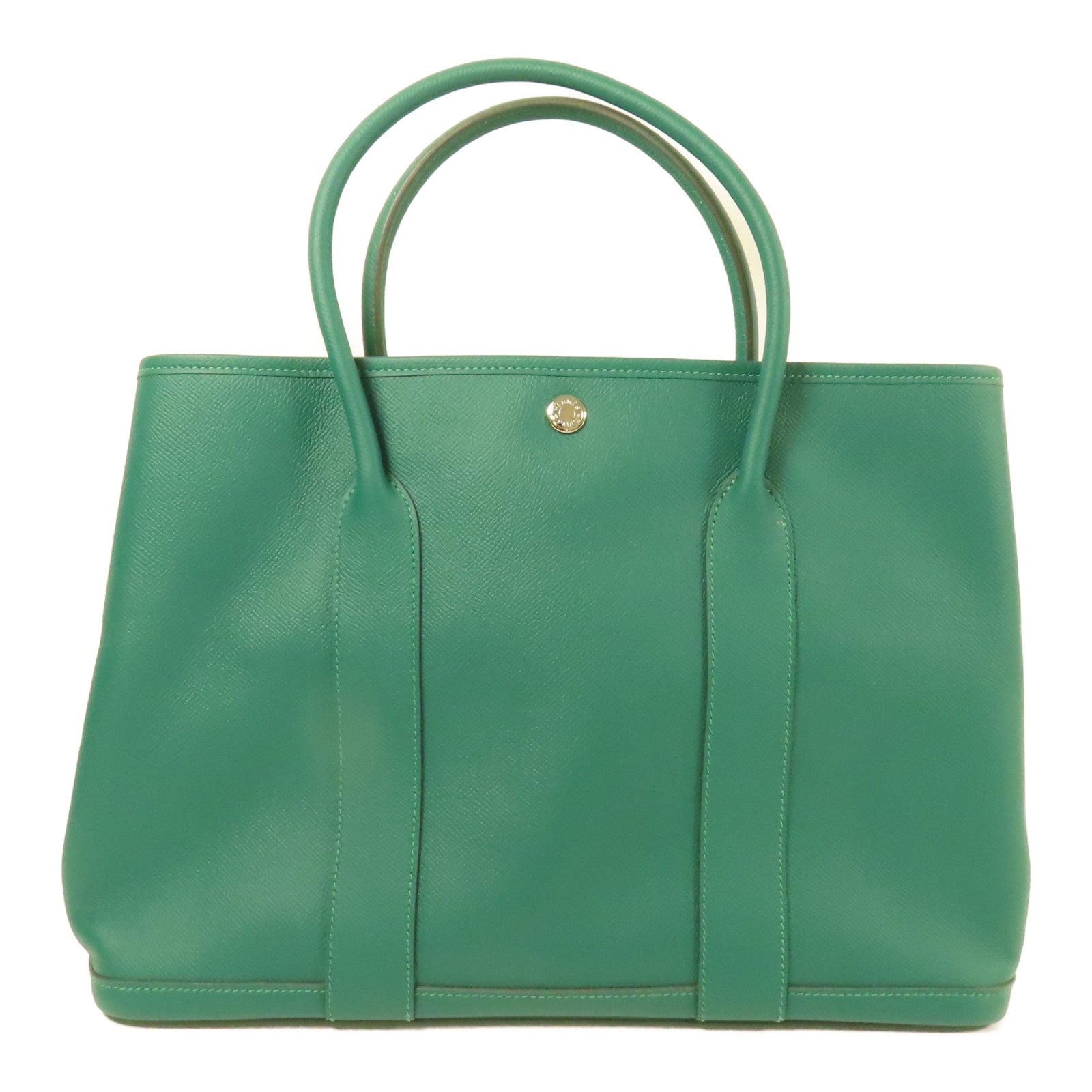 HERMES Epsom皮革Garden Party PM銀扣手挽袋Cactus