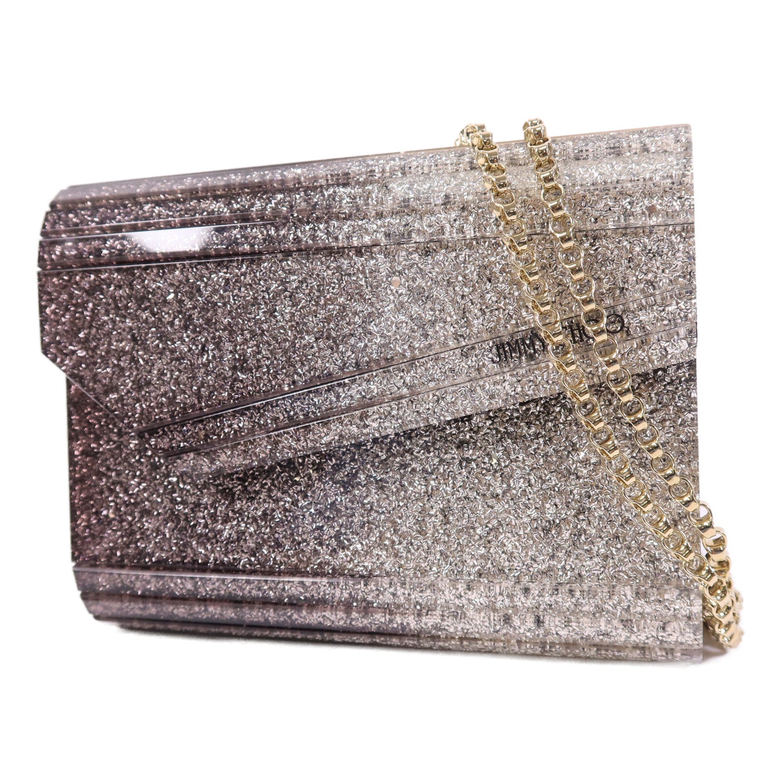JIMMY CHOO 塑膠Candy Glitter Clutch鏈帶肩背袋