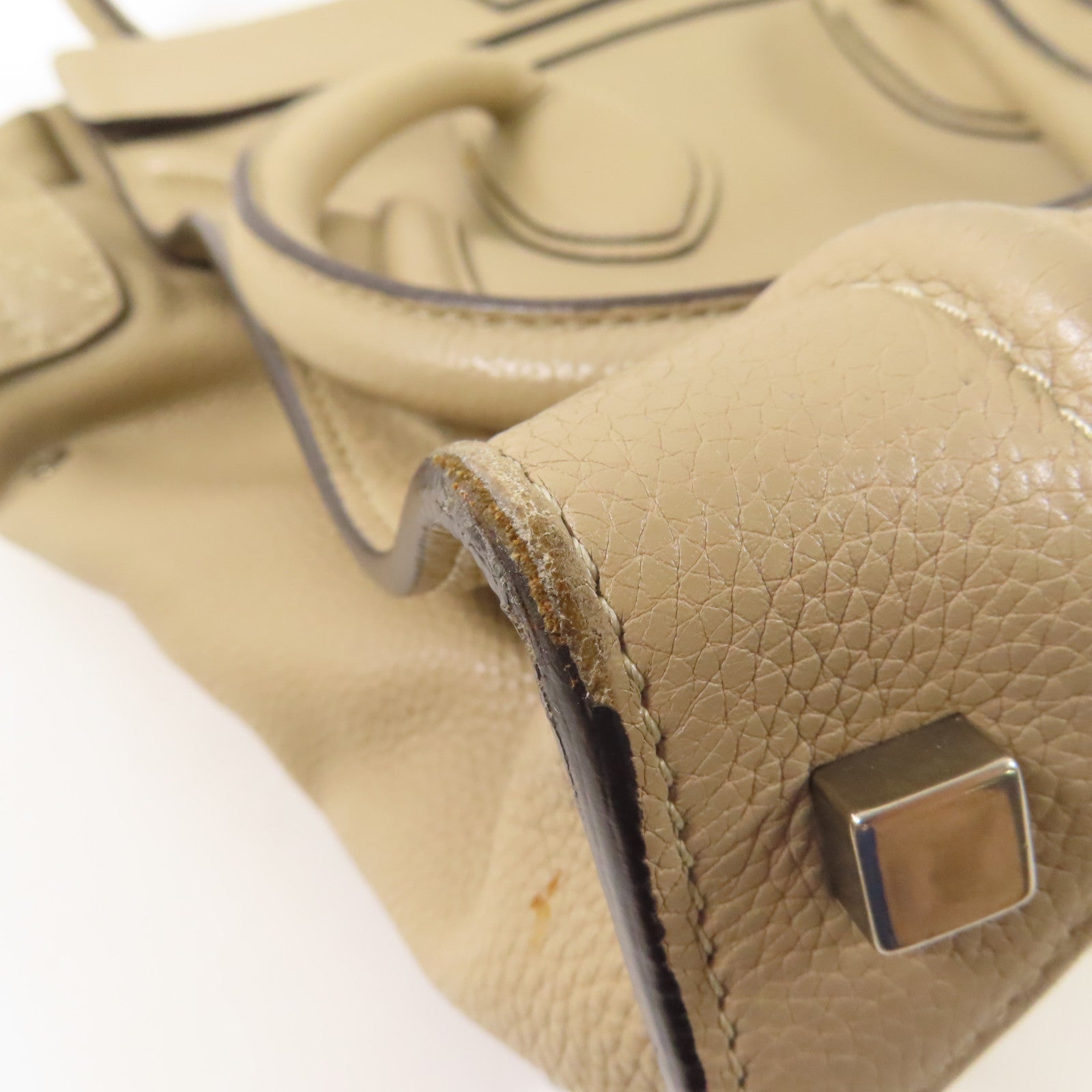 CELINE 牛皮皮革Luggage手挽袋淺褐色