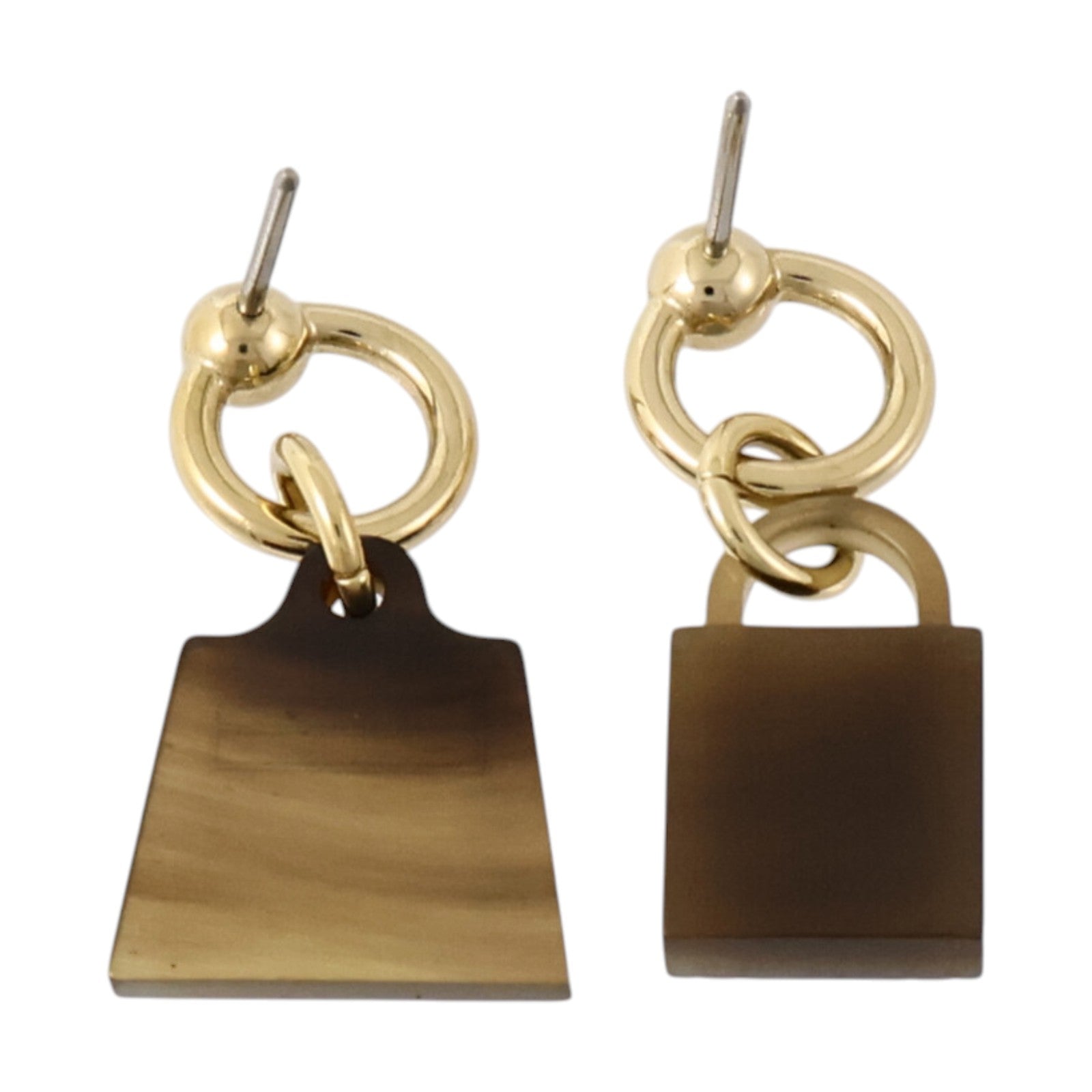 HERMES 金屬/水牛角Amulette Maroquinier Earrings耳環