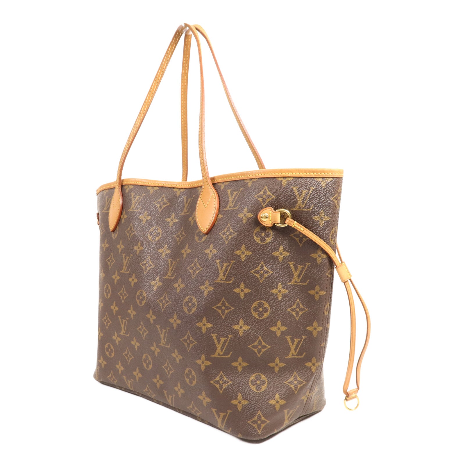 LOUIS VUITTON Monogram Neverfull MM金扣手挽袋