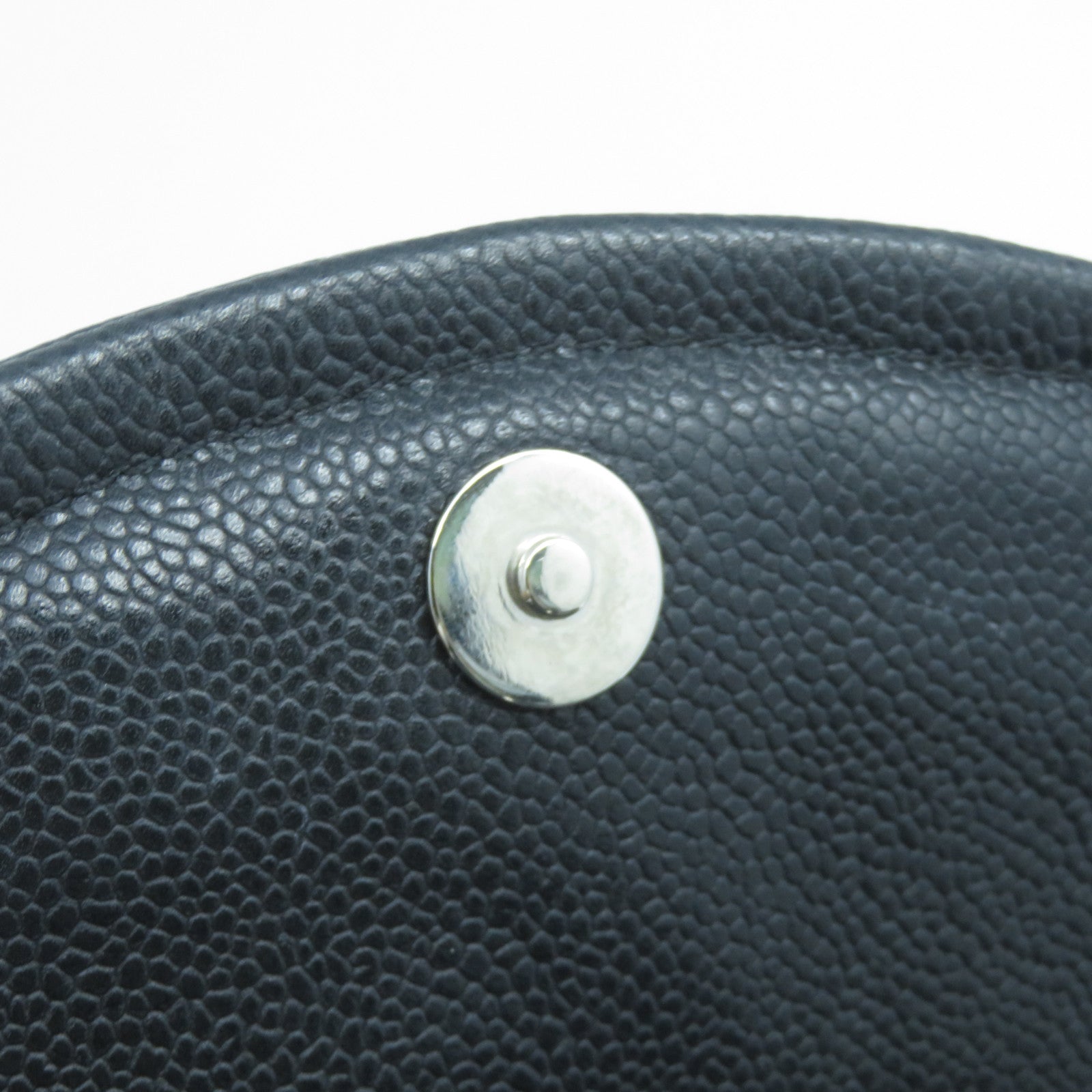 CHANEL Caviar皮革Chain Shoulder Bag銀扣鏈帶肩背袋黑色