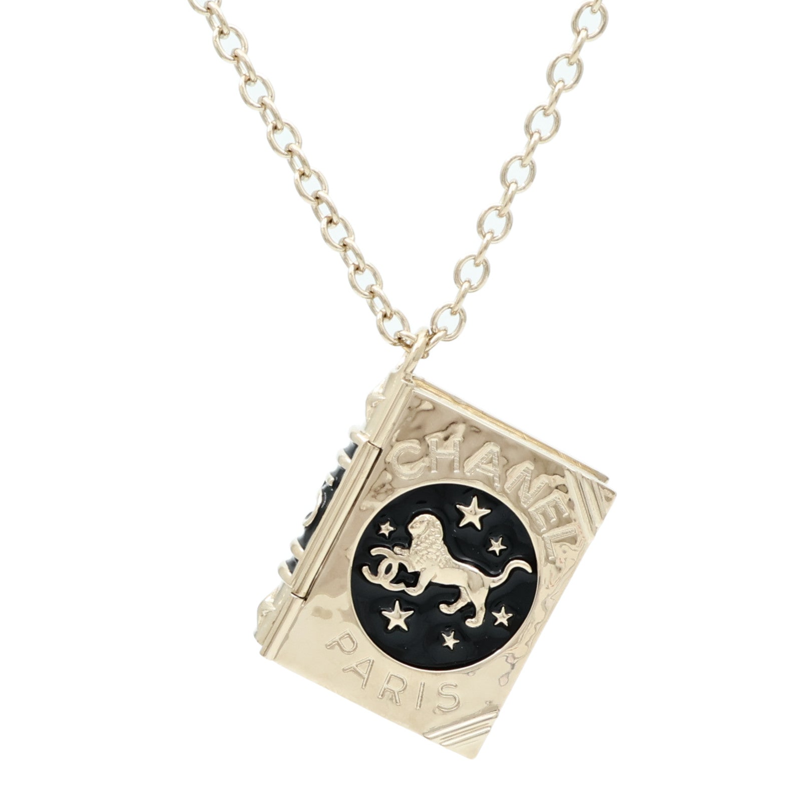 CHANEL 金屬CC Lion Book Locket項鍊