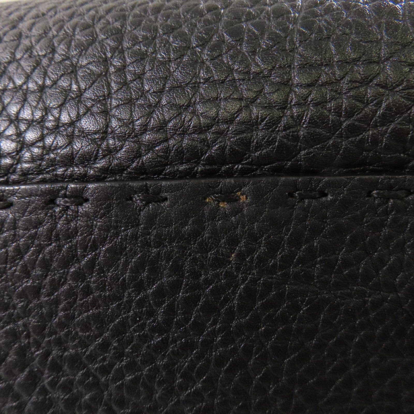 FENDI SHW Peekaboo 2 Way Shoulder Bag Handbag Calfskin Leather Black