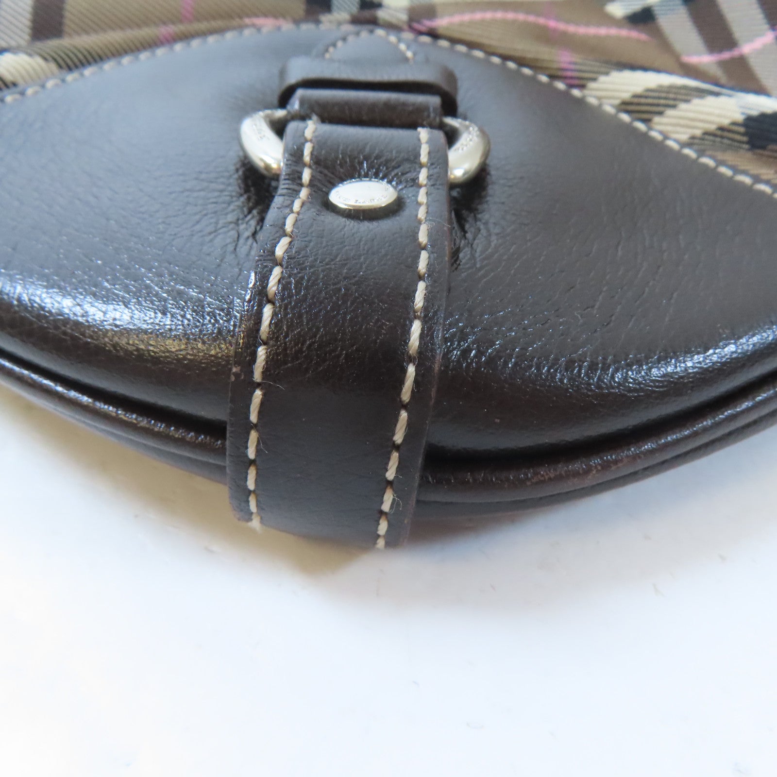 BURBERRY BLUE LABEL 尼龍Shoulder Bag銀扣肩背袋啡色