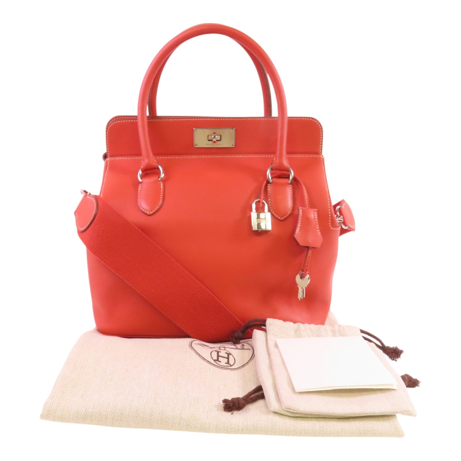 HERMES Evercolor皮革Toolbox 26銀扣手挽肩背兩用袋