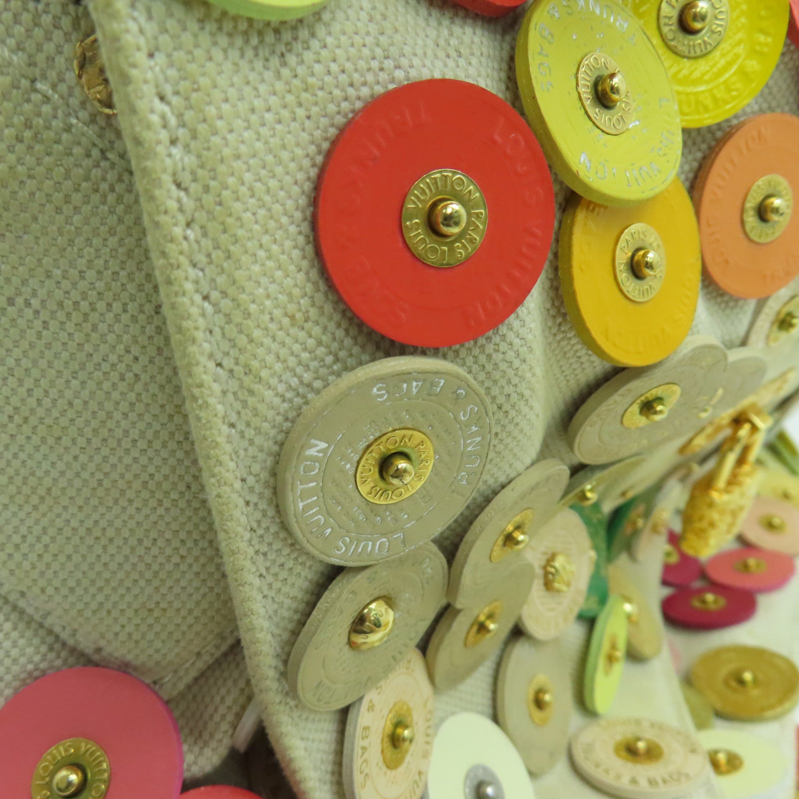 LOUIS VUITTON 帆布Polka Dot Fleurs肩背袋彩色