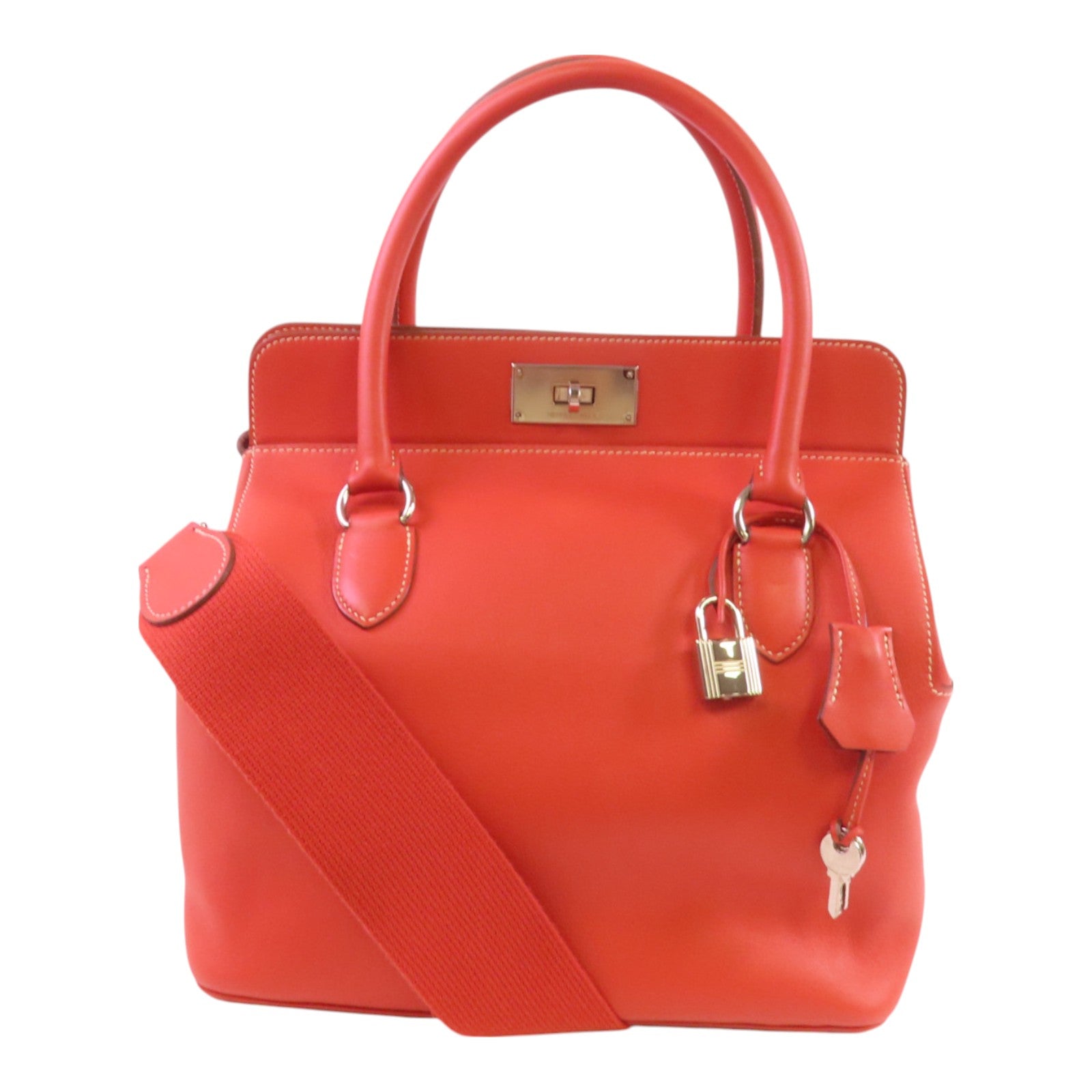 HERMES Evercolor皮革Toolbox 26銀扣手挽肩背兩用袋