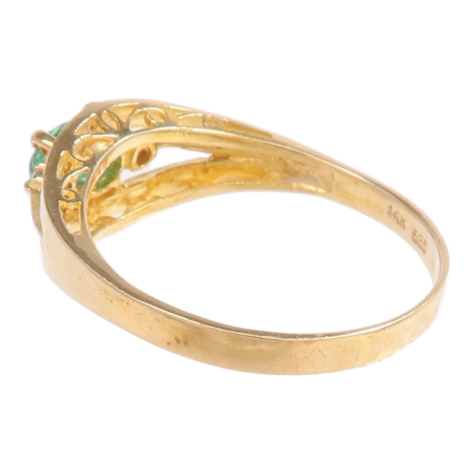 JEWELRY 14K黃金Ring綠寶石/鑽石戒指