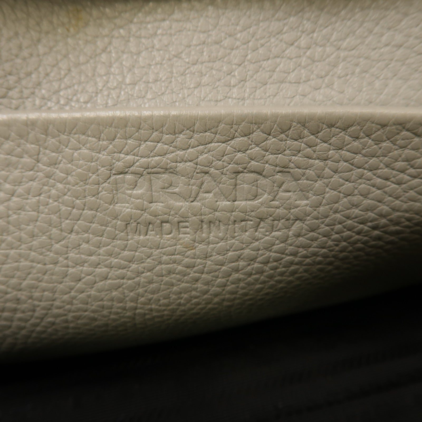 PRADA 牛皮皮革Shoulder Bag金扣手挽肩背兩用袋灰色