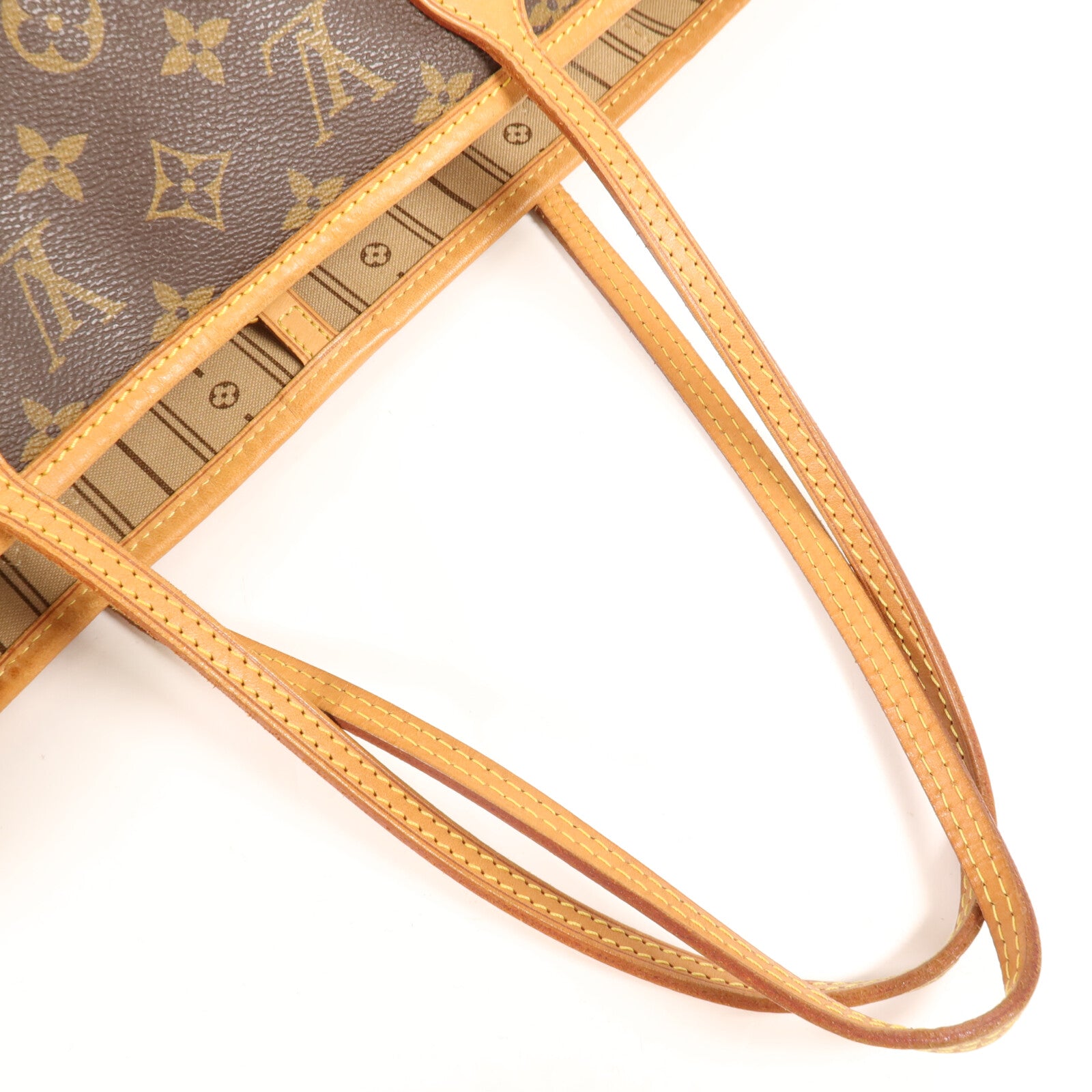 LOUIS VUITTON Monogram Neverfull MM金扣手挽袋