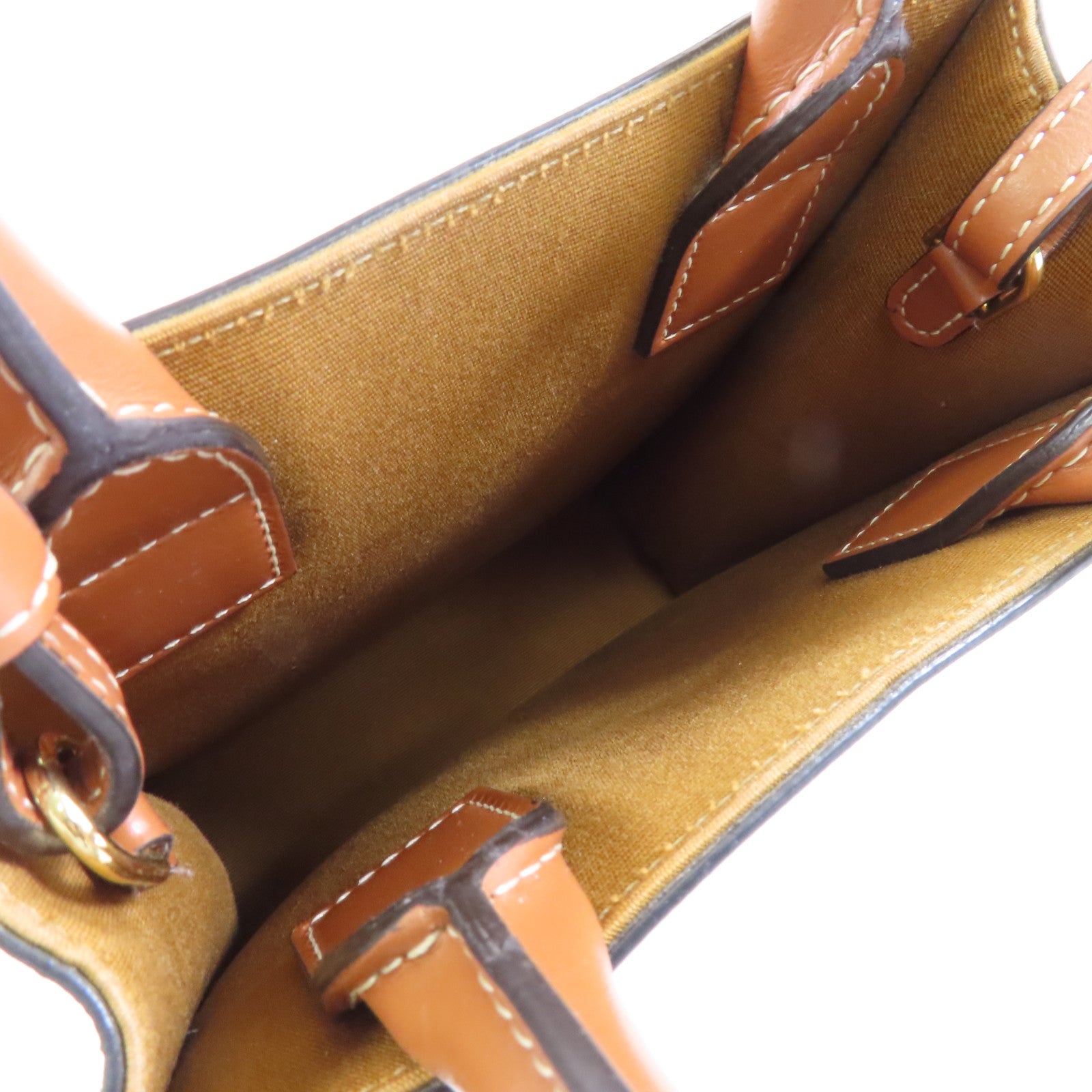 CELINE Triomphe帆布Mini Vertical Cabas金扣手挽肩背兩用袋啡色