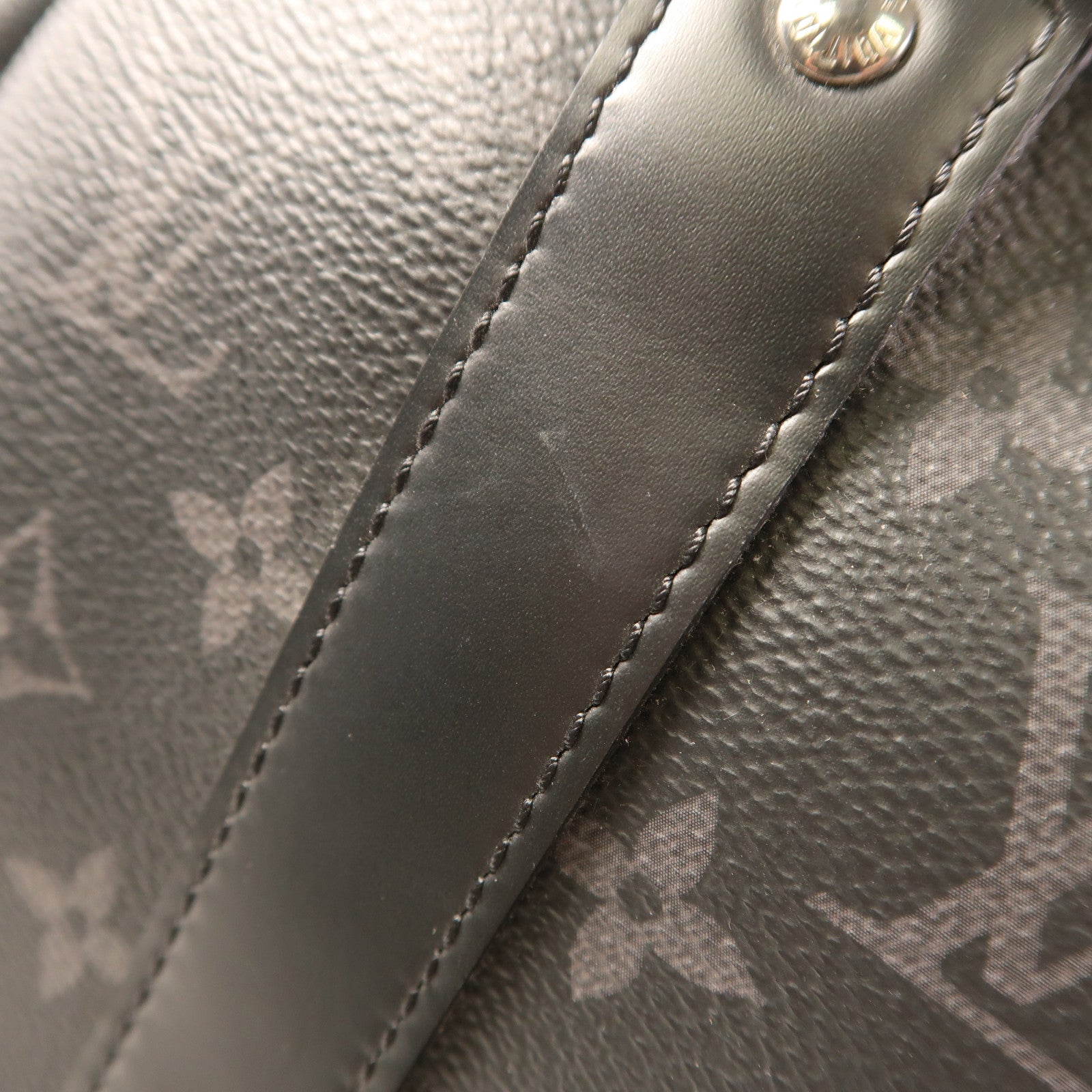 LOUIS VUITTON Monogram Eclipse Keepall 45 Bandouliere銀扣手挽肩背兩用袋