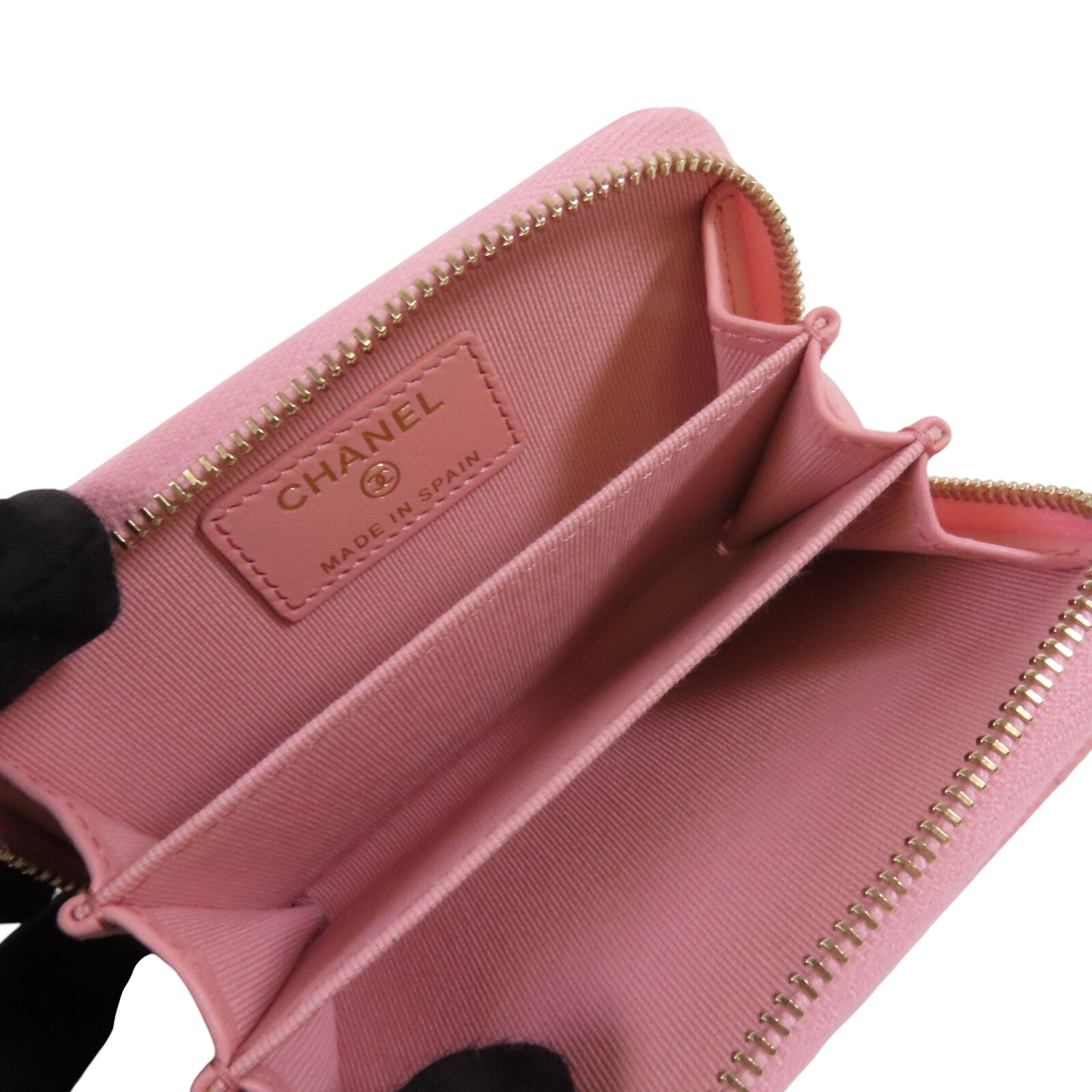 CHANEL 牛皮皮革Coins Card Case金扣零錢卡套