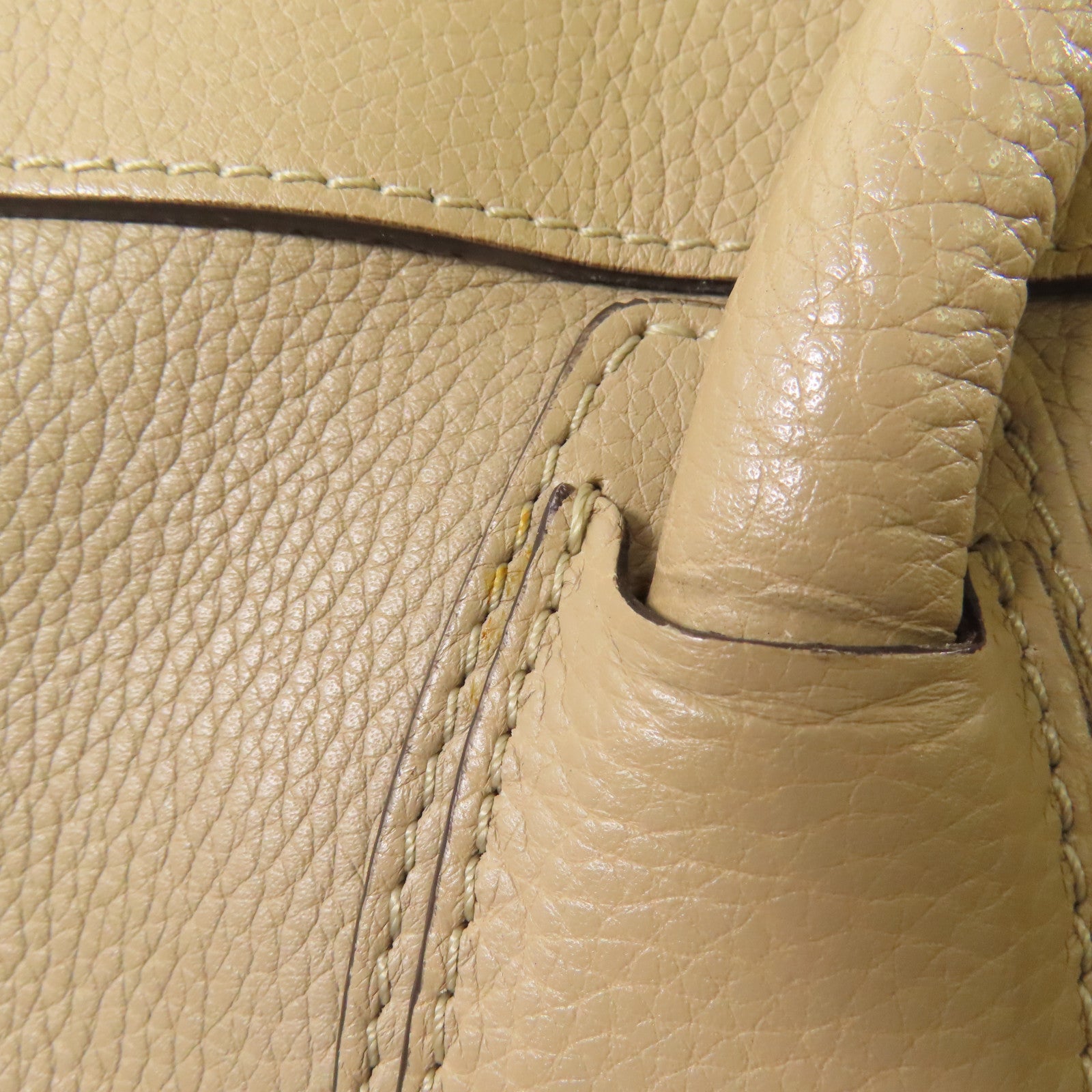 CELINE 牛皮皮革Luggage手挽袋淺褐色
