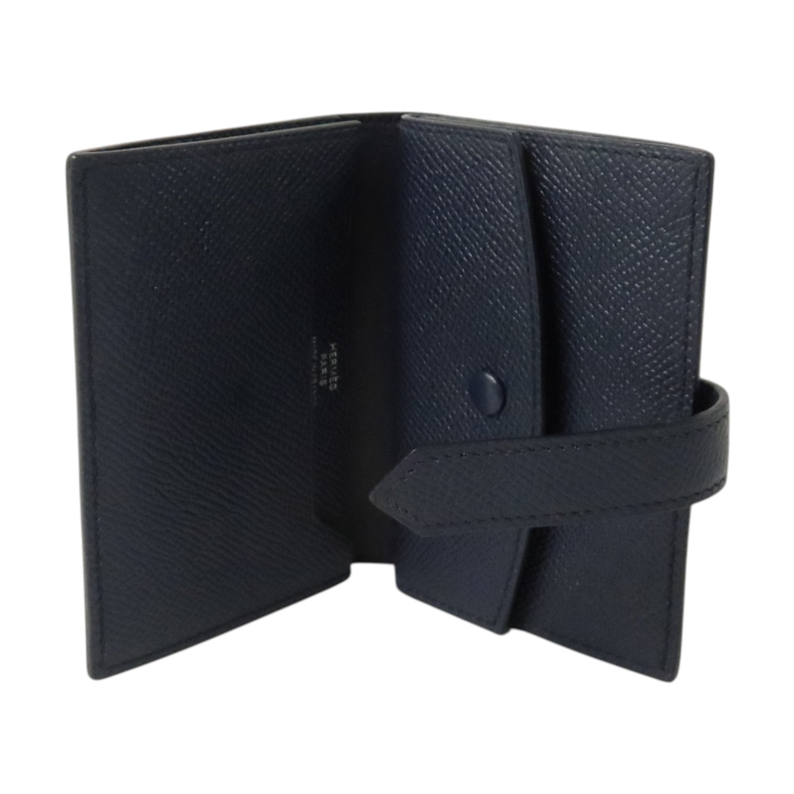 HERMES EpsomBearn Mini Wallet銀扣零錢包Bleu Nuit