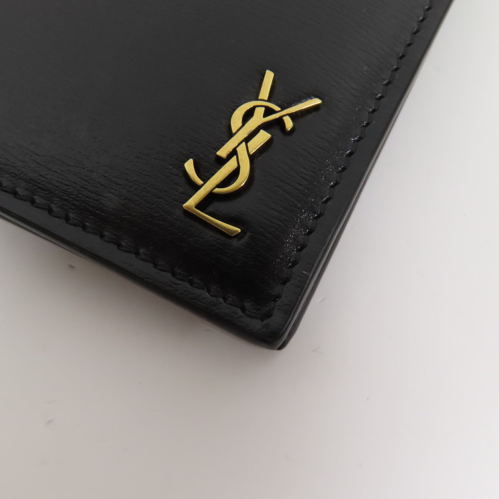 SAINT LAURENT 皮革Bi-fold Wallet金扣錢包