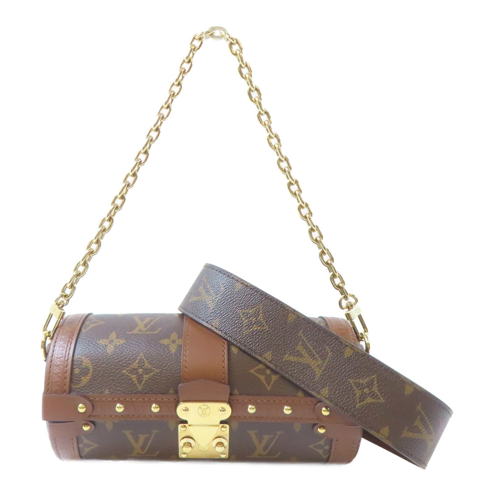 LOUIS VUITTON Monogram Papillon Trunk金扣手挽肩背兩用袋啡色
