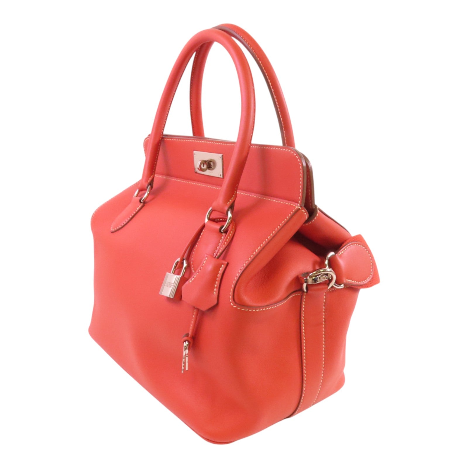 HERMES Evercolor皮革Toolbox 26銀扣手挽肩背兩用袋