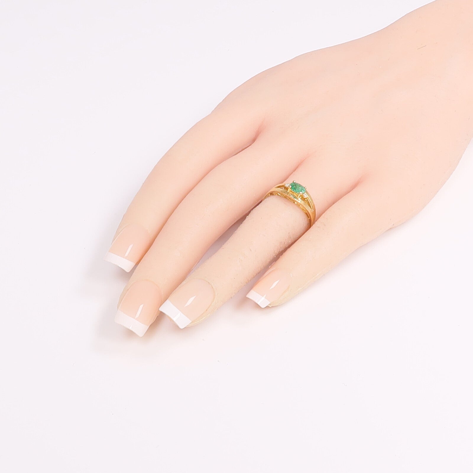 JEWELRY 14K黃金Ring綠寶石/鑽石戒指