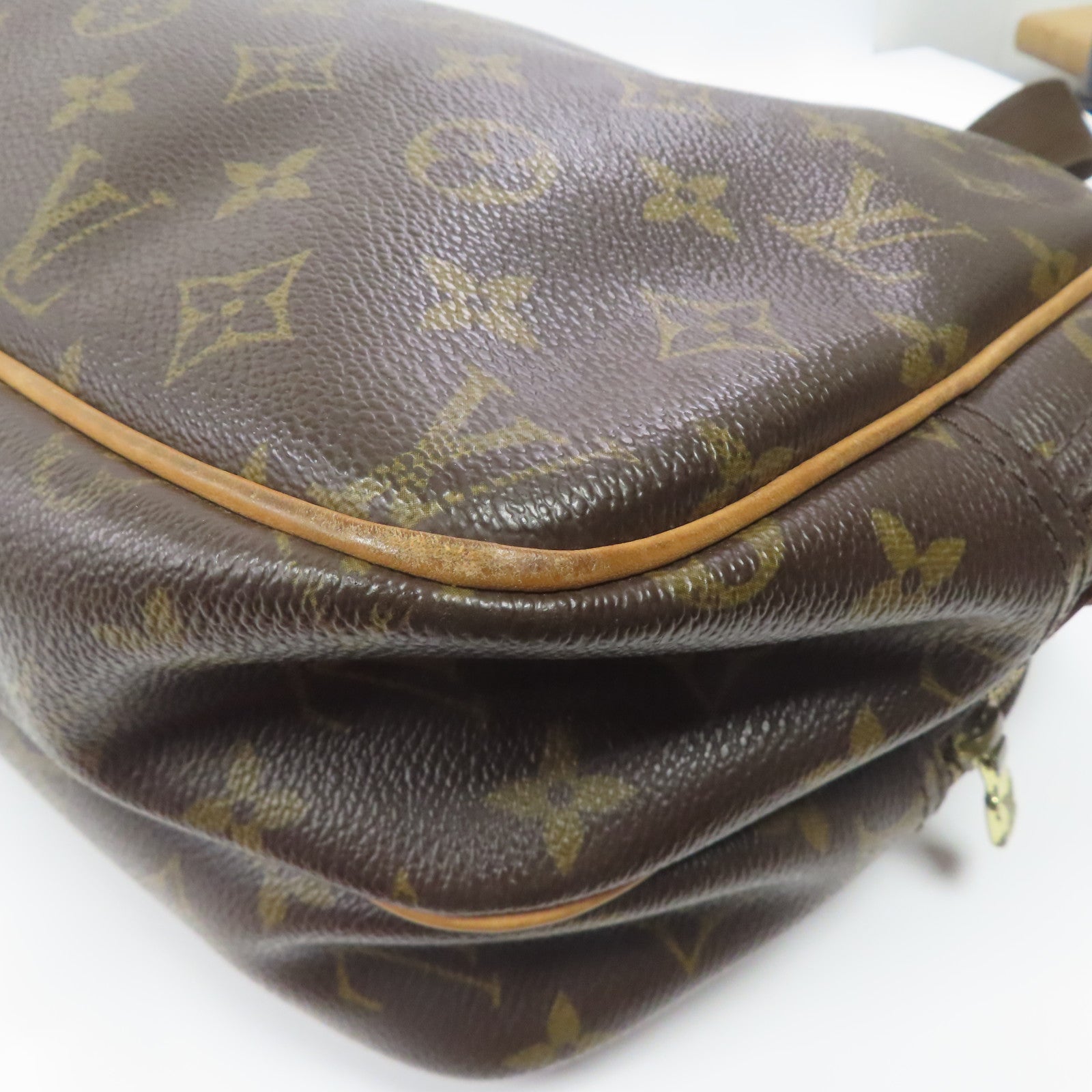 LOUIS VUITTON Monogram Reporter PM金扣肩背袋啡色·