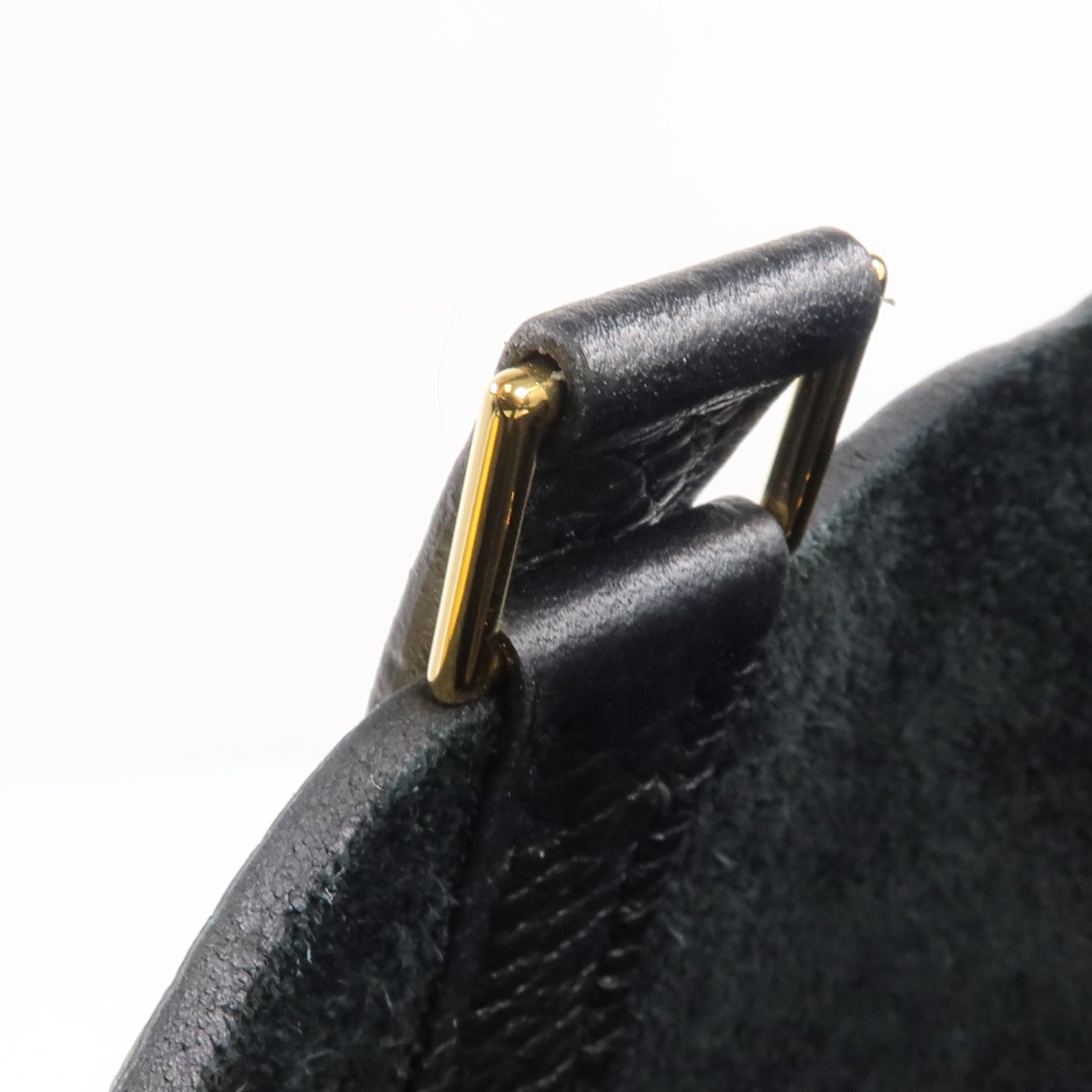 HERMES Clemence皮革Picotin PM金扣手挽袋Noir