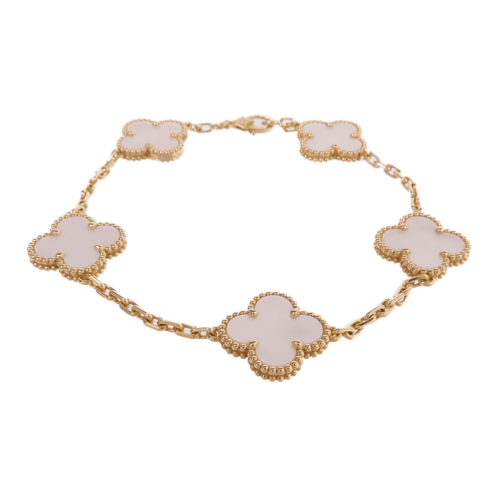 Van Cleef & Arpels 18K黃金Vintage Alhambra Bracelet 5 Motifs珍珠母貝手鏈