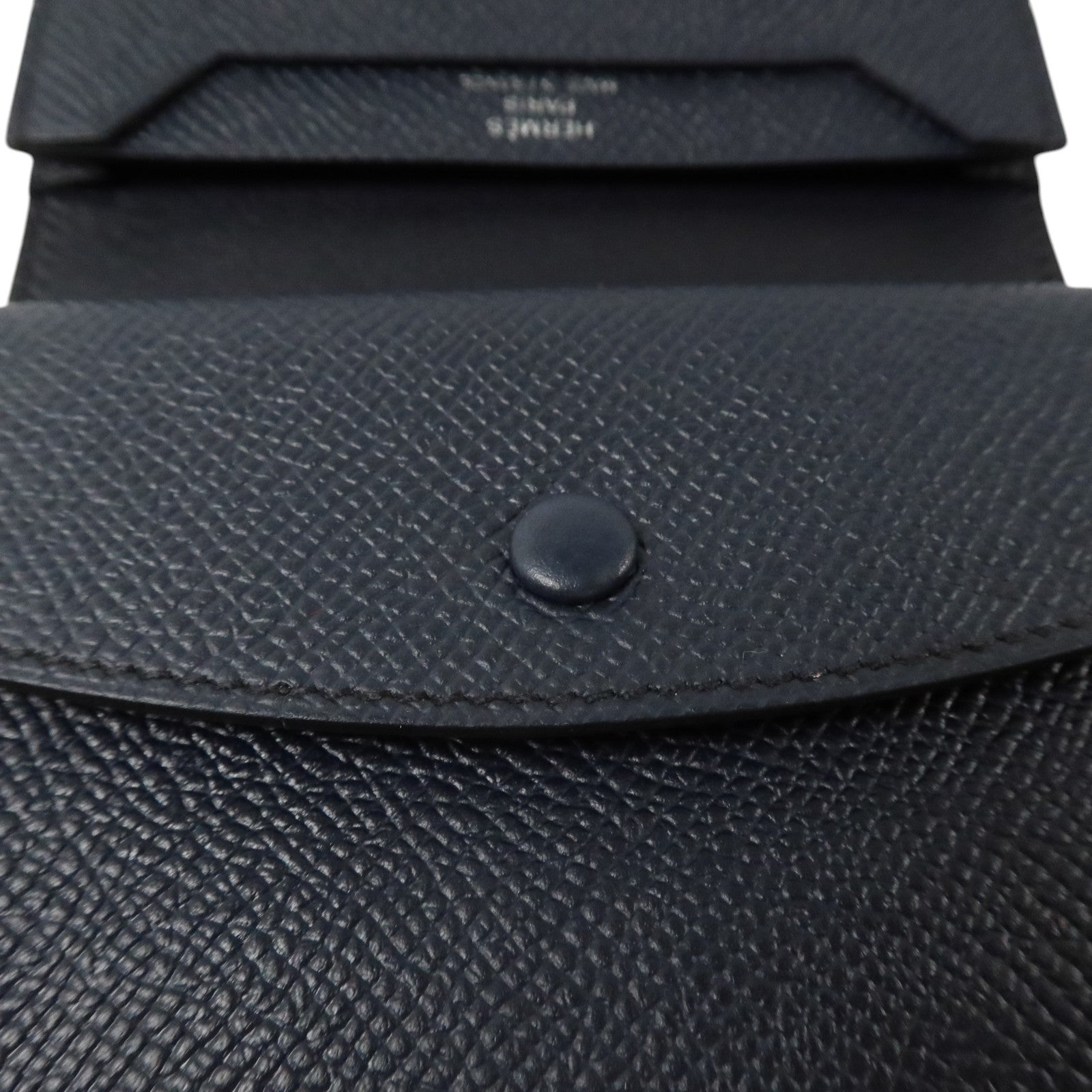 HERMES EpsomBearn Mini Wallet銀扣零錢包Bleu Nuit