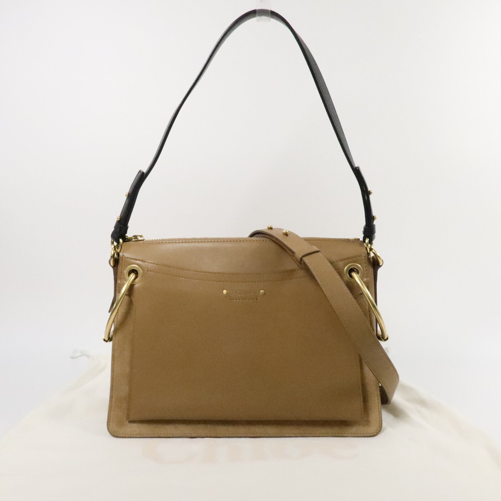 Chloe 牛皮/麂皮皮革Roy Bag肩背袋