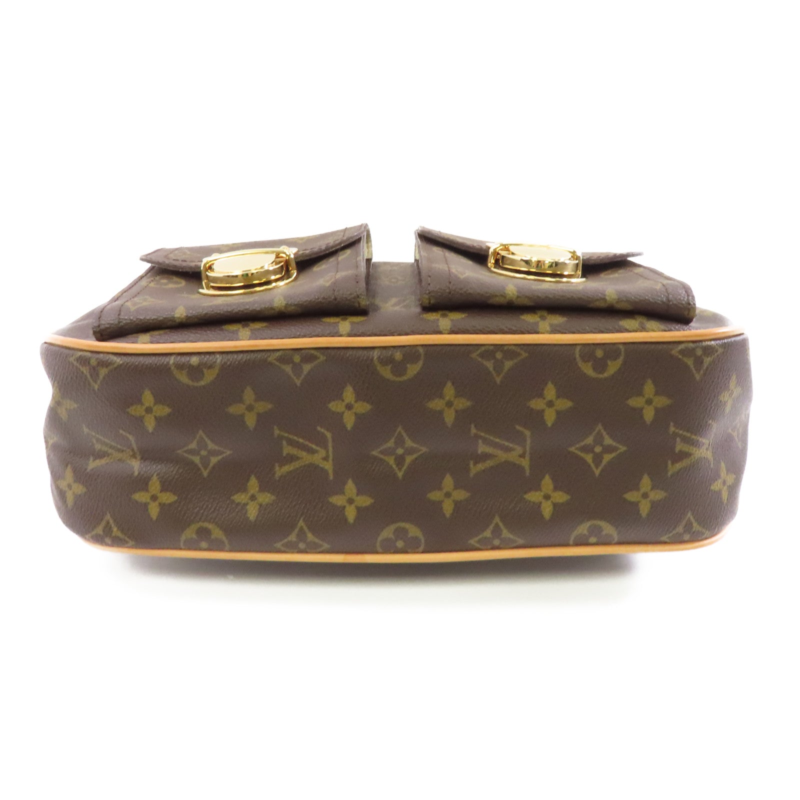 LOUIS VUITTON Monogram Hudson GM金扣肩背袋啡色
