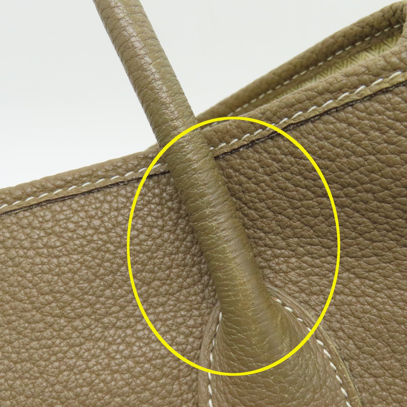 HERMES Negonda皮革GardenParty PM銀扣手挽袋Etoupe大象灰色