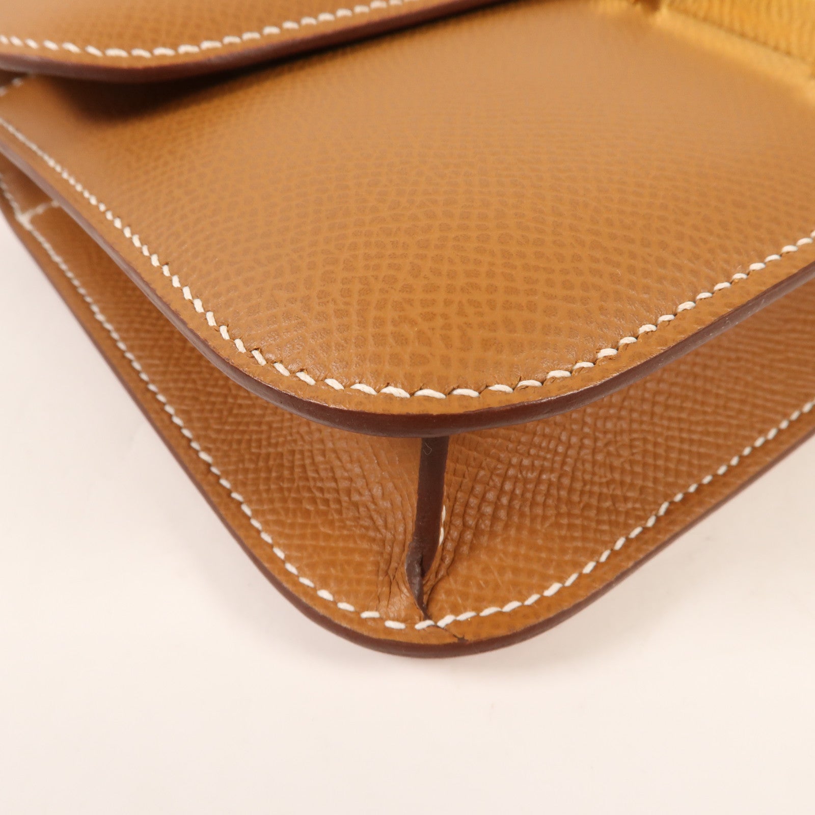 HERMES Epsom皮革Constance Elan金扣肩背袋Gold