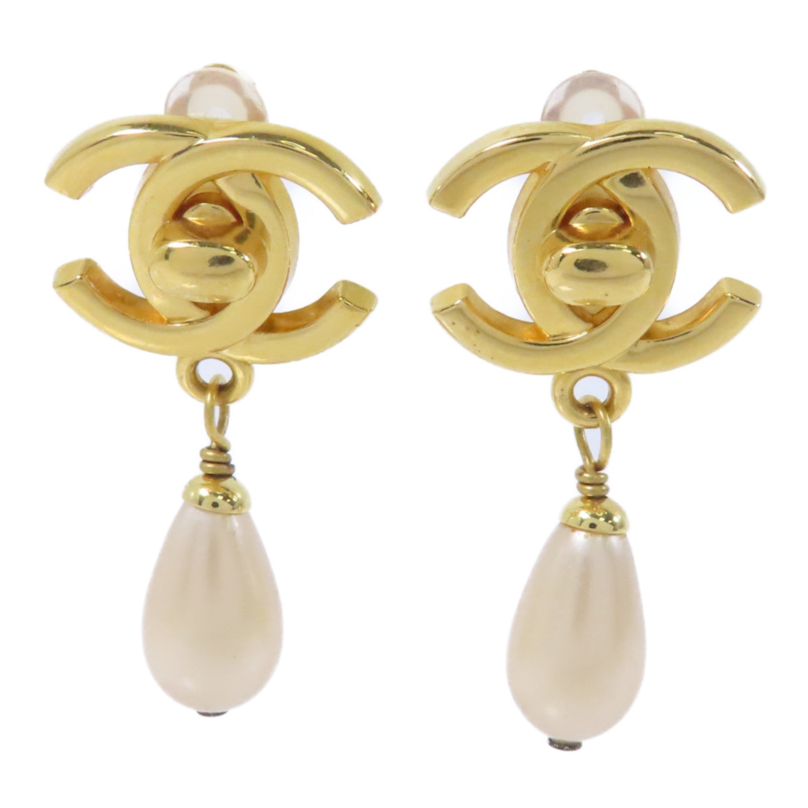 CHANEL 金屬Vintage Earrings耳環金色