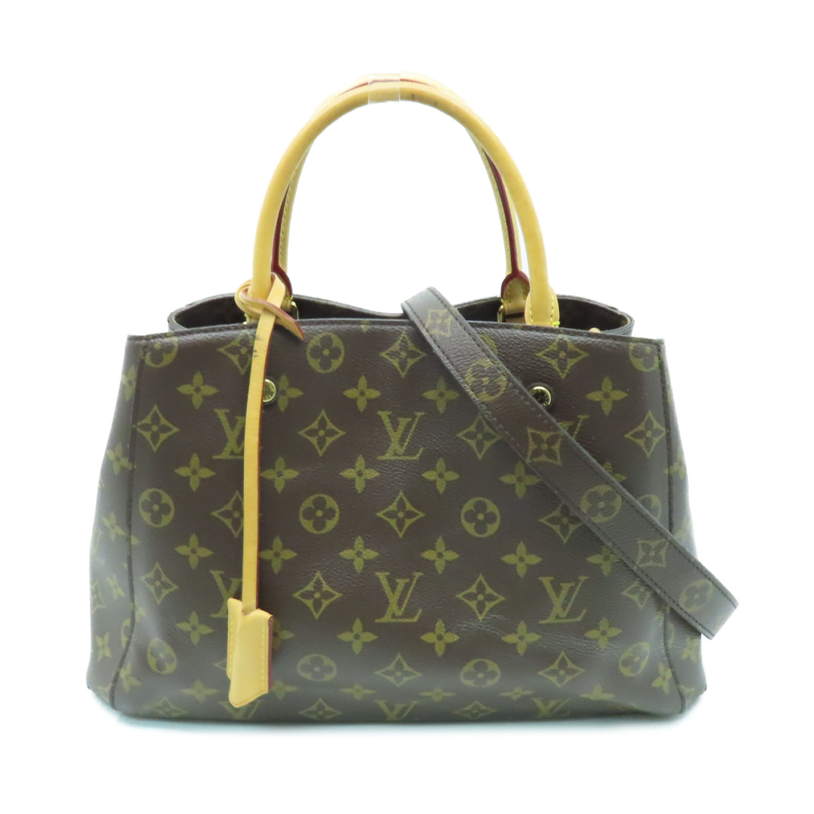 LOUIS VUITTON 【激減優惠】Monogram Montaigne MM金扣手挽肩背兩用袋啡色