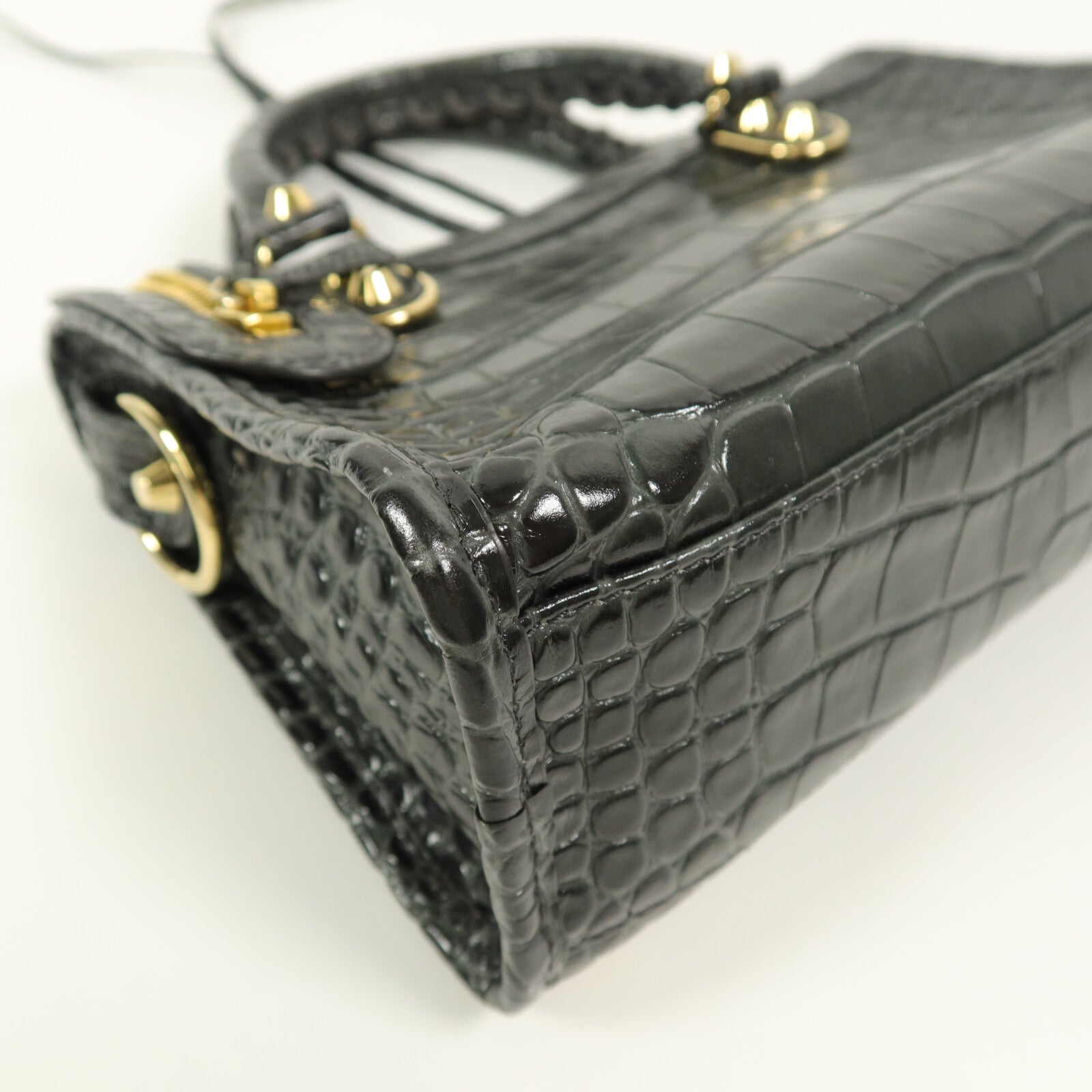 BALENCIAGA 牛皮皮革Mini City手挽肩背兩用袋
