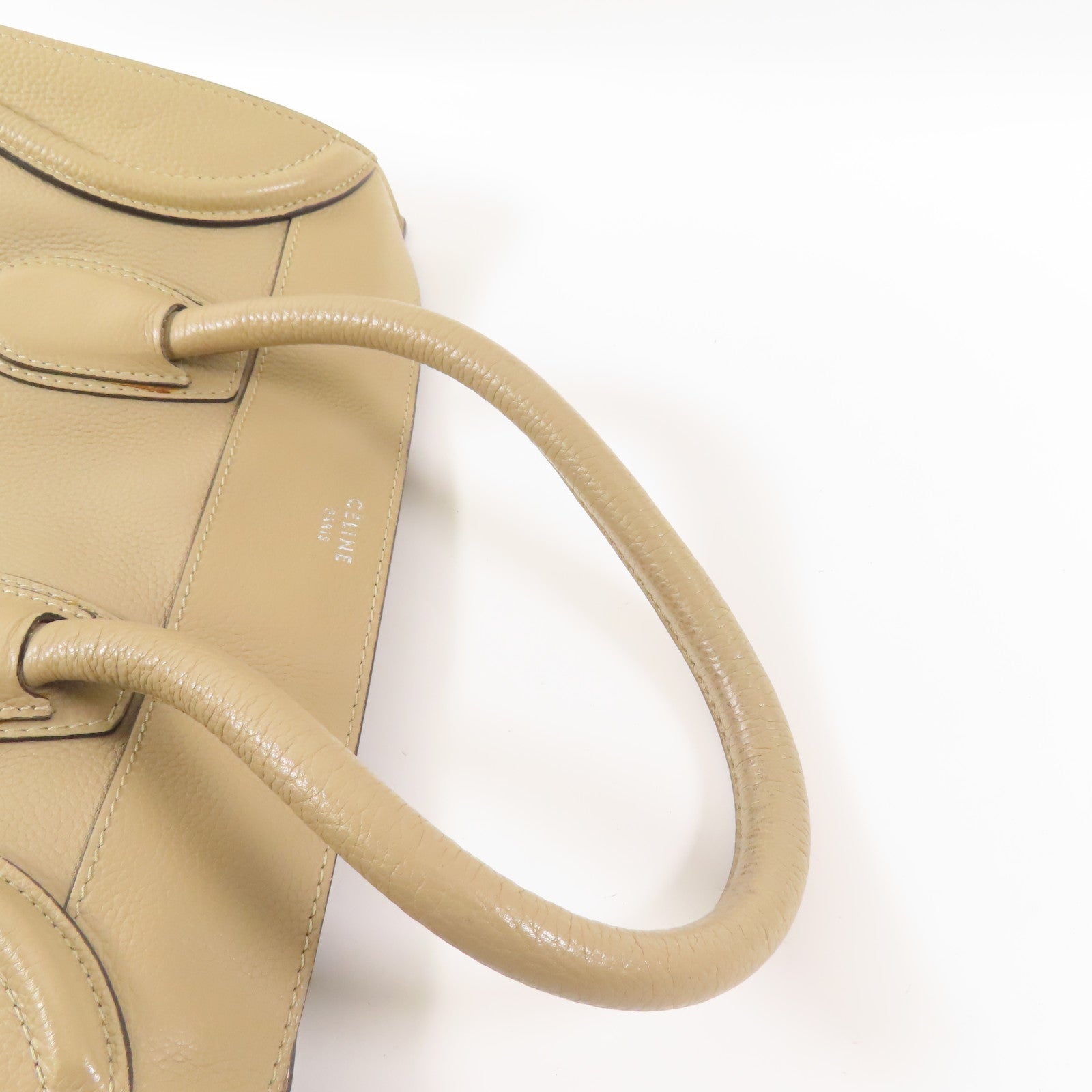 CELINE 牛皮皮革Luggage手挽袋淺褐色