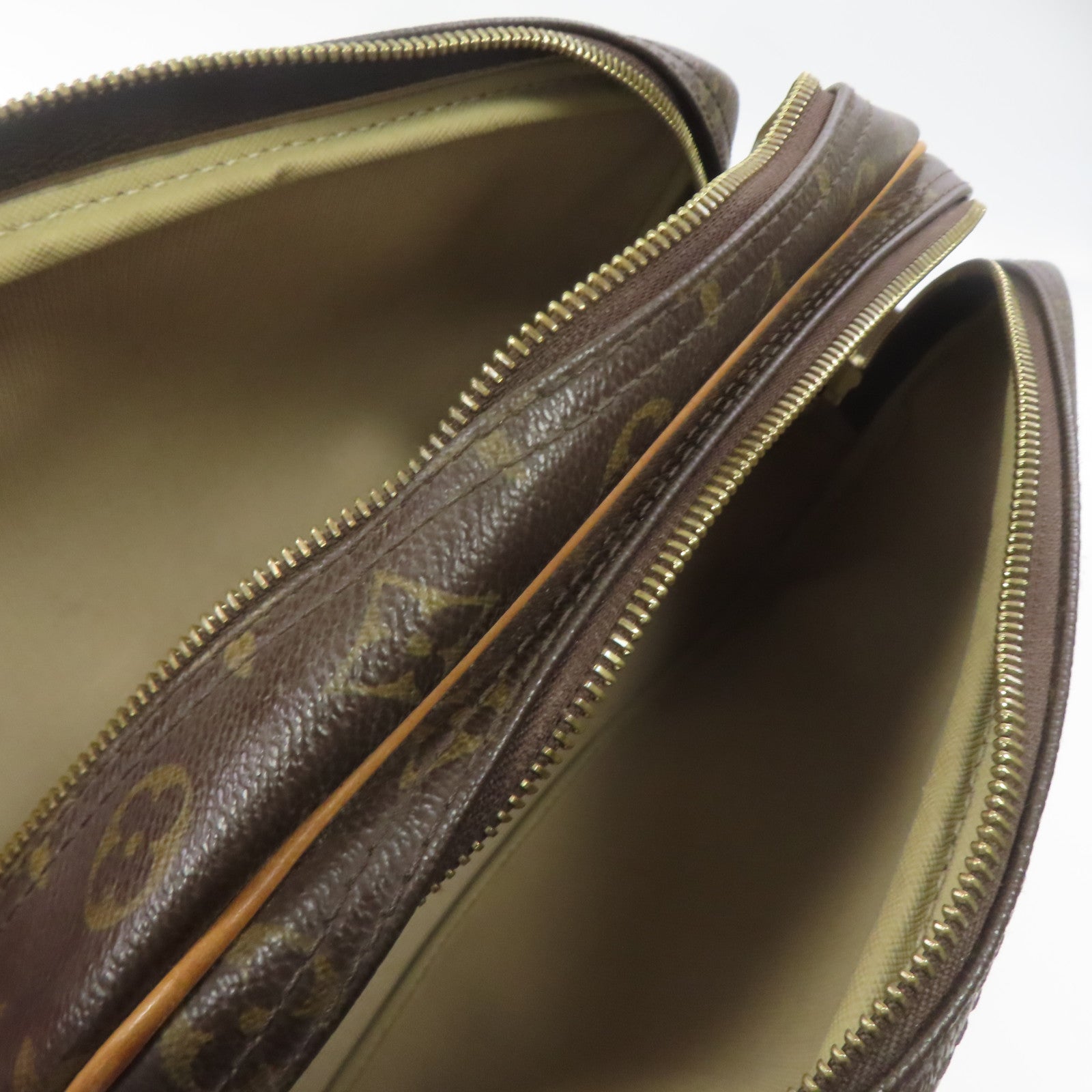 LOUIS VUITTON Monogram Reporter PM金扣肩背袋啡色·