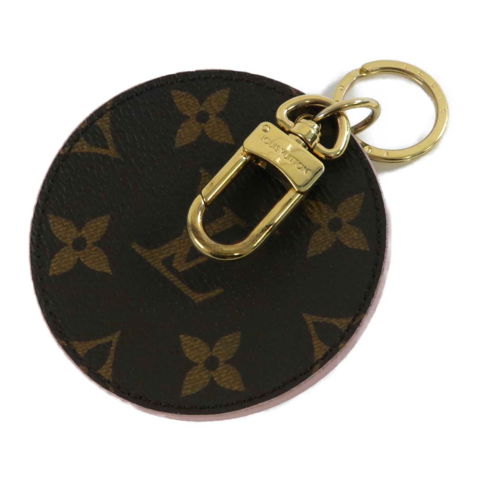 LOUIS VUITTON 【激減優惠】Monogram Mirror Key Ring金扣鎖匙扣啡色/粉紅色