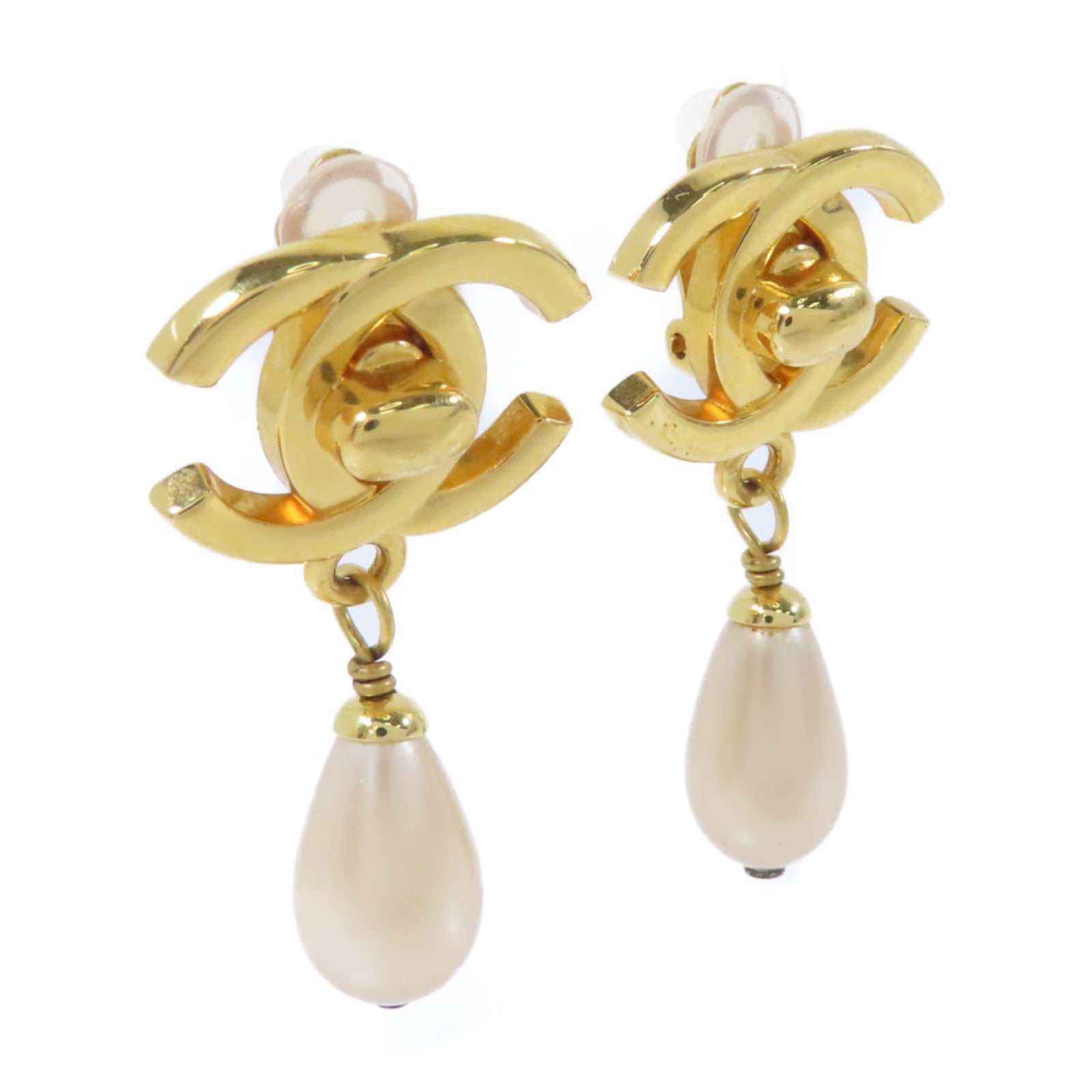 CHANEL 金屬Vintage Earrings耳環金色