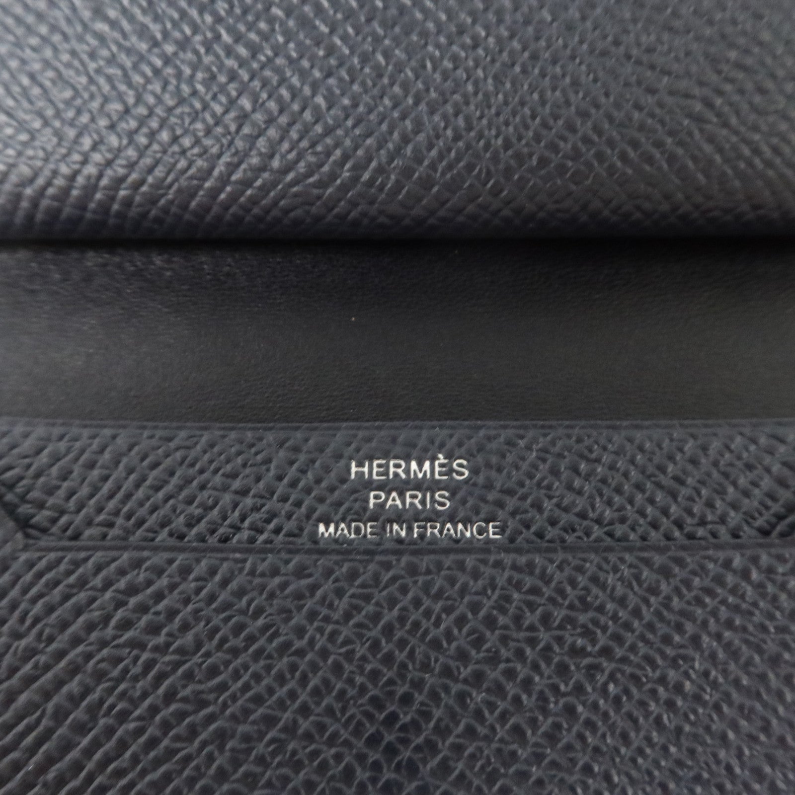 HERMES EpsomBearn Mini Wallet銀扣零錢包Bleu Nuit