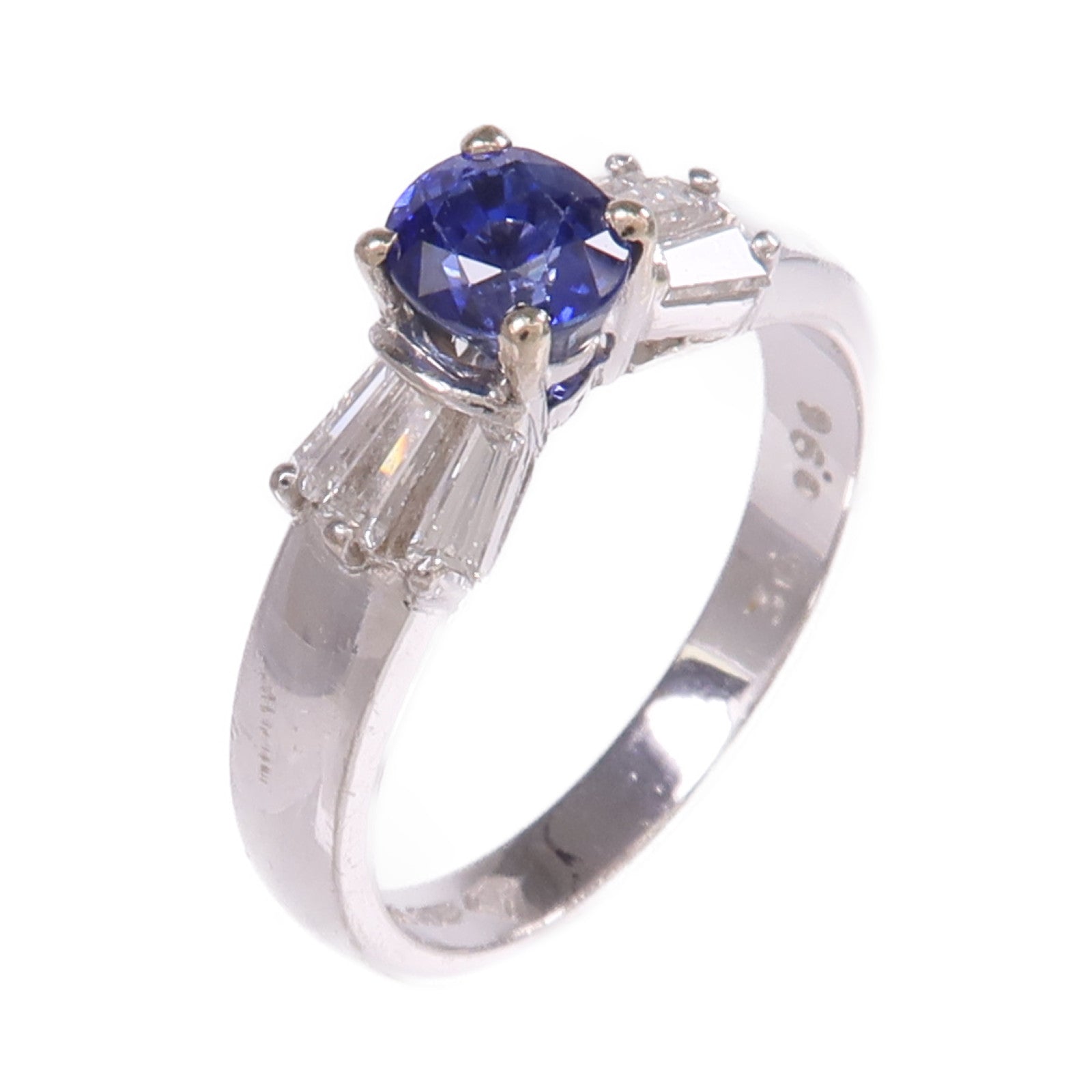 JEWELRY 【激減優惠】14K白金Sapphire Diamond Ring藍寶石/鑽石戒指US#5.75