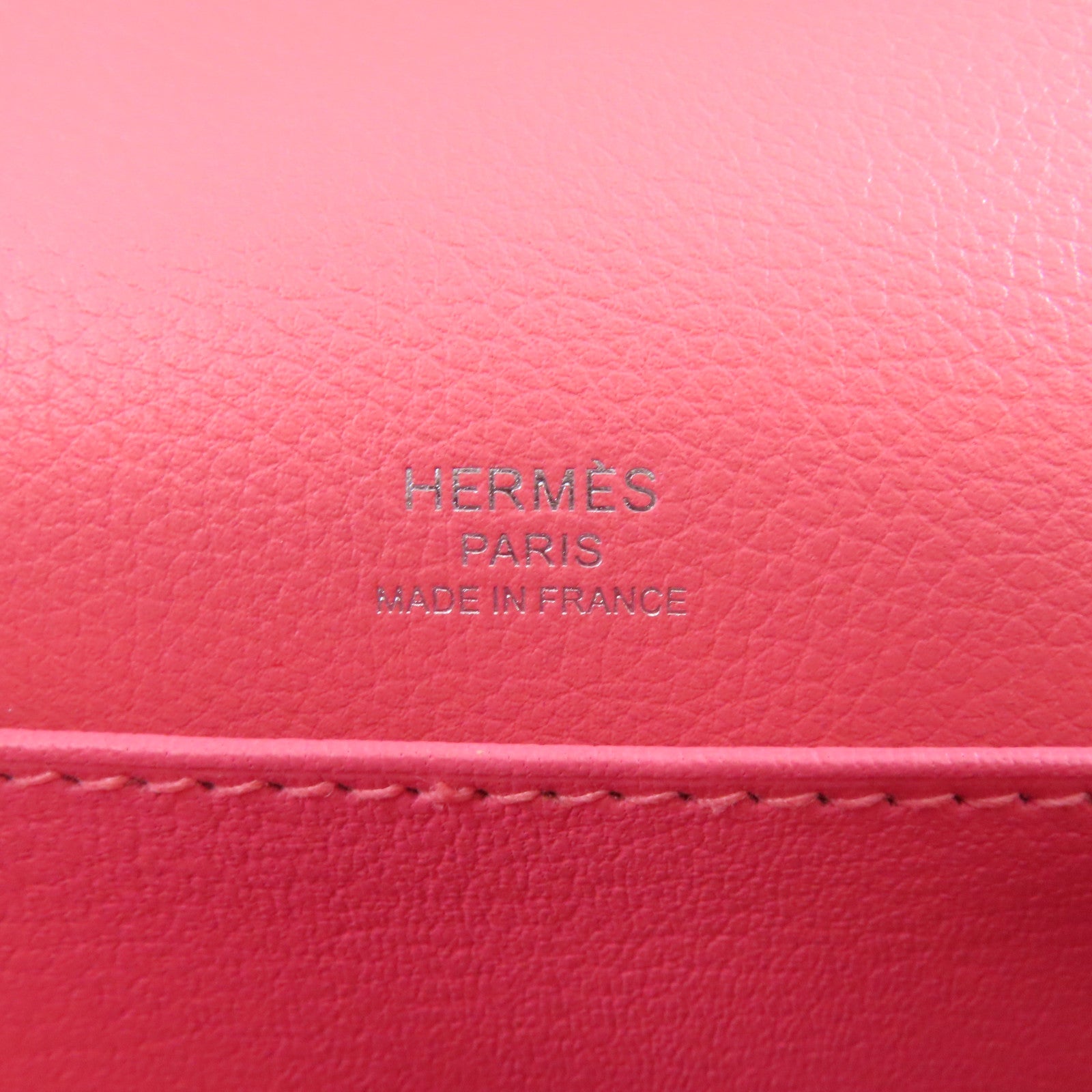 HERMES 【激減優惠】Evercolor皮革Mini Roulis銀扣肩背袋Rose Azalee粉紅色