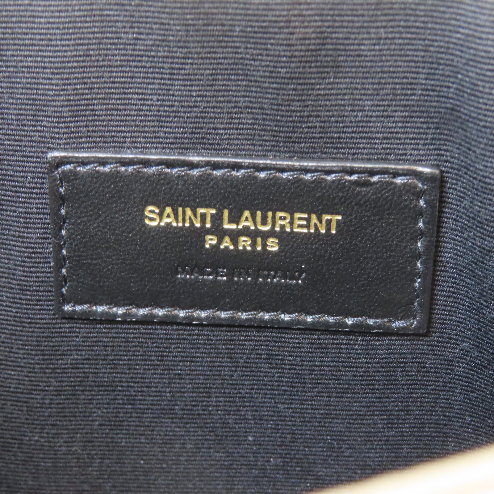 YVES SAINT LAURENT 牛皮皮革Clutch Bag金扣手拿包米色