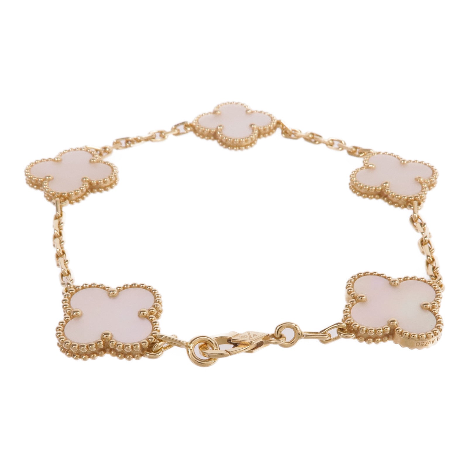 Van Cleef & Arpels 18K黃金Vintage Alhambra Bracelet 5 Motifs珍珠母貝手鏈