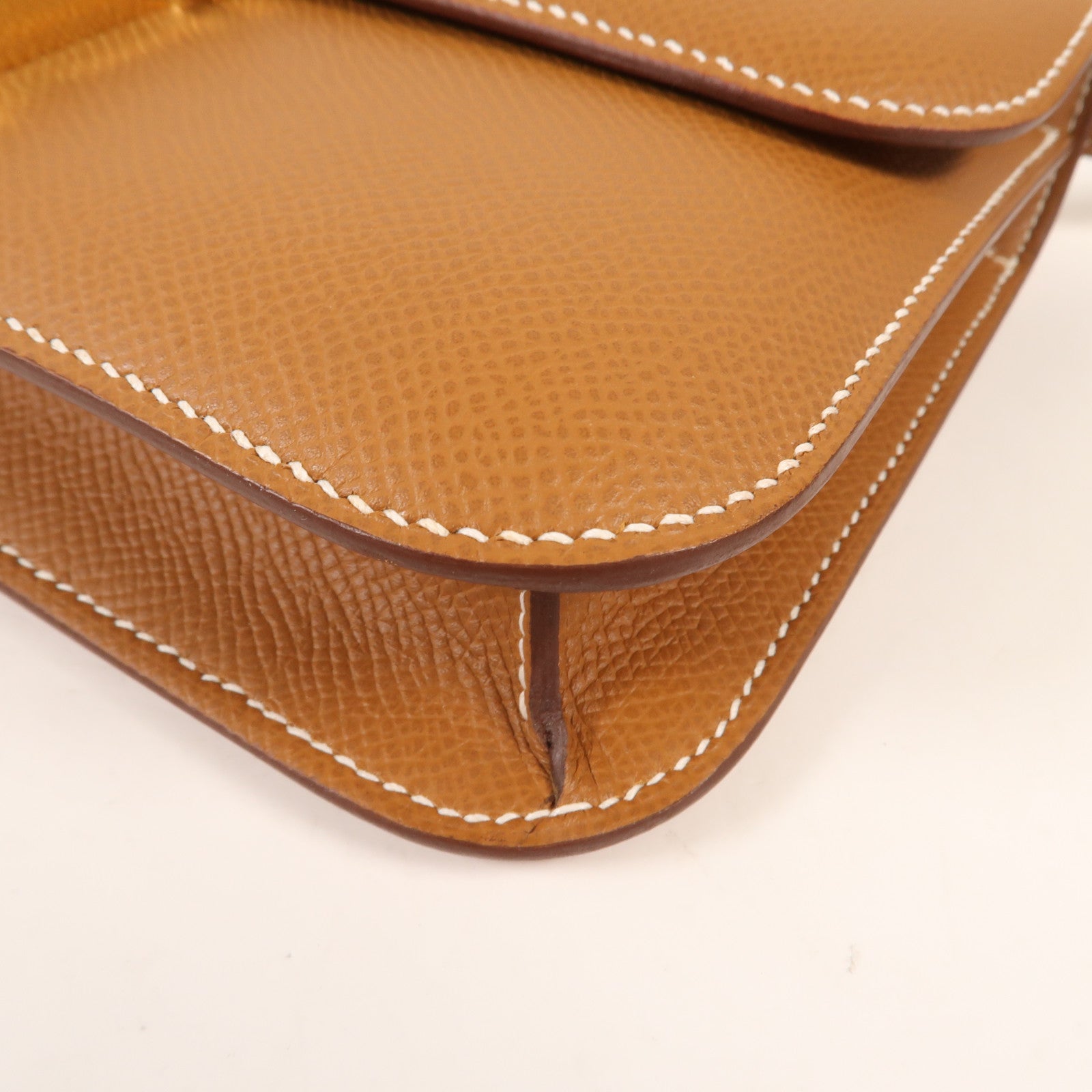 HERMES Epsom皮革Constance Elan金扣肩背袋Gold