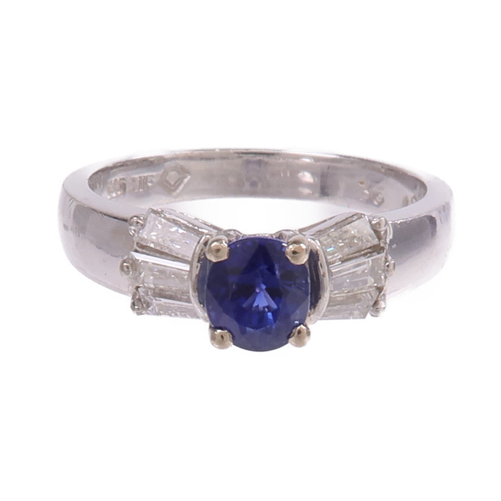 JEWELRY 【激減優惠】14K白金Sapphire Diamond Ring藍寶石/鑽石戒指US#5.75