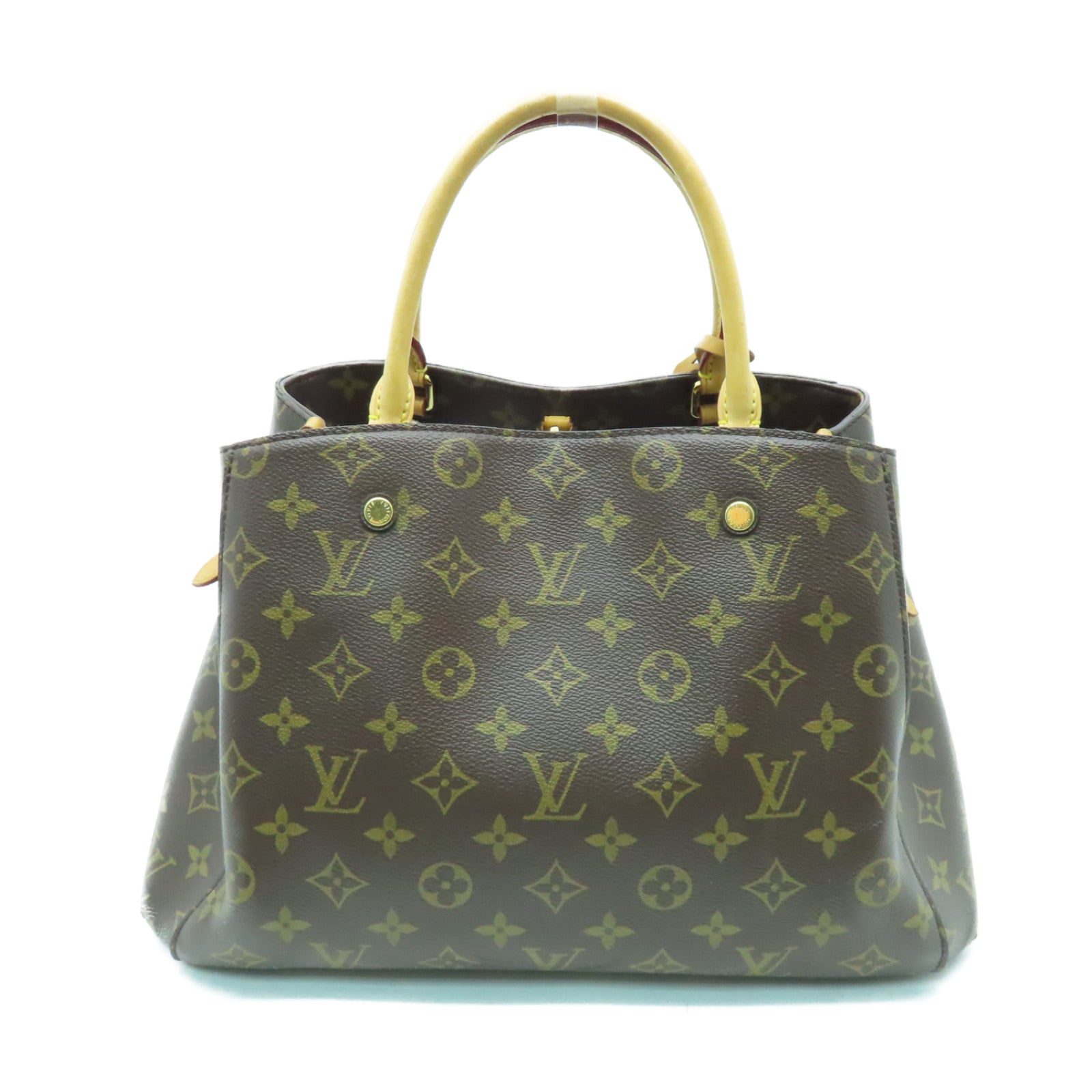 LOUIS VUITTON 【激減優惠】Monogram Montaigne MM金扣手挽肩背兩用袋啡色