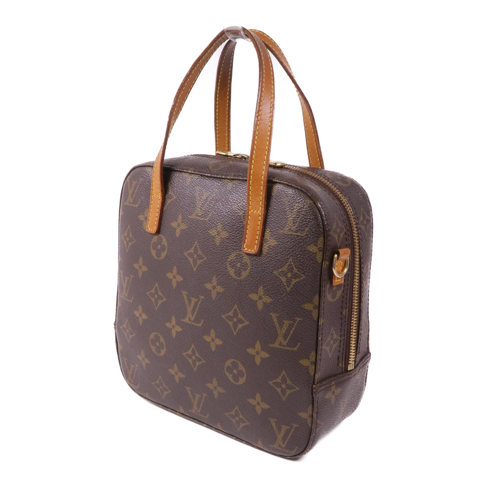 LOUIS VUITTON Monogram Spontini金扣手挽肩背兩用袋棕色